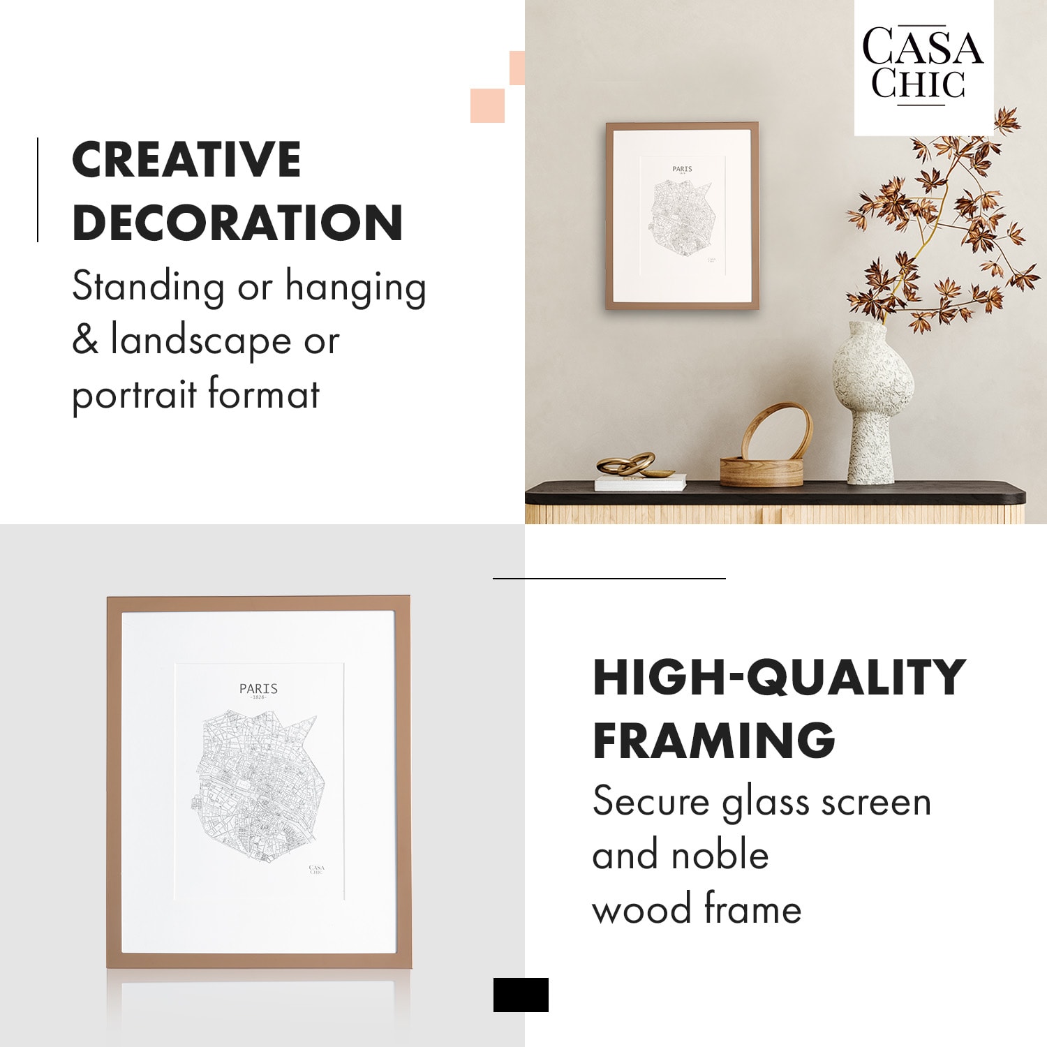 Casa Chic Berwick, rám na obrázky, obdĺžnikový, fotky 24,8 x 19,3 cm, pasparta, sklo – Obrázok 3