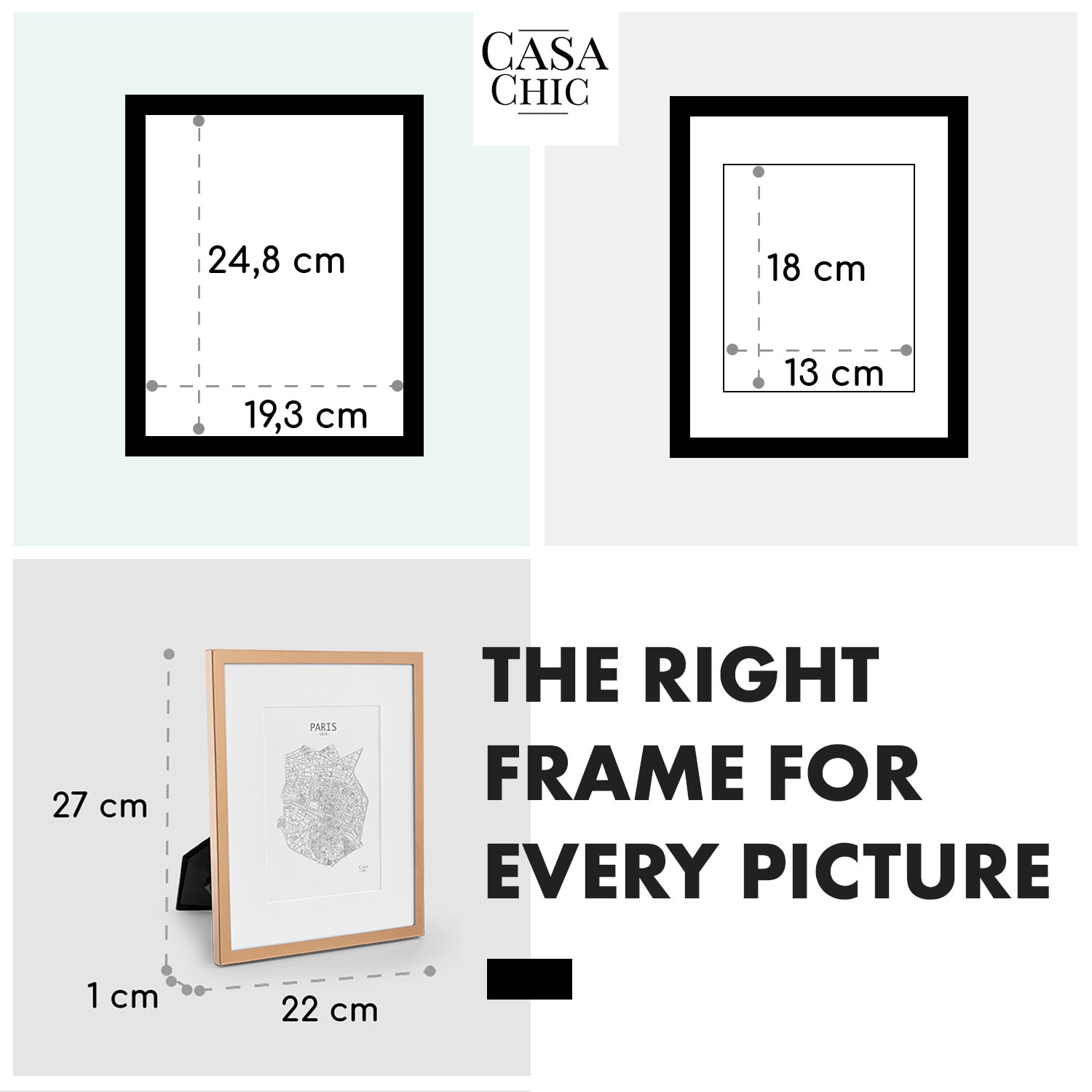 Casa Chic Berwick, rám na obrázky, obdĺžnikový, fotky 24,8 x 19,3 cm, pasparta, sklo – Obrázok 5