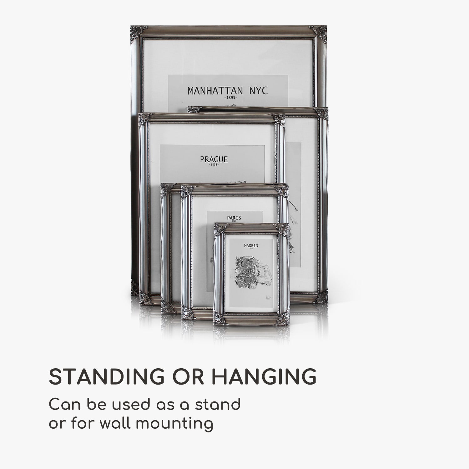 Casa Chic Regent, obrazový rám, obdĺžnikový, 17 × 12 cm fotky, pasparta, sklo, rokoko – Obrázok 5