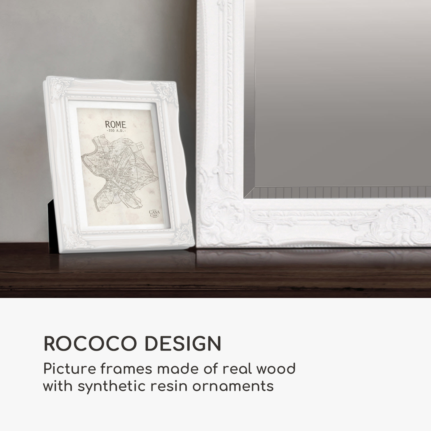 Casa Chic Regent, obrazový rám, obdĺžnikový, 17 × 12 cm fotky, pasparta, sklo, rokoko – Obrázok 2