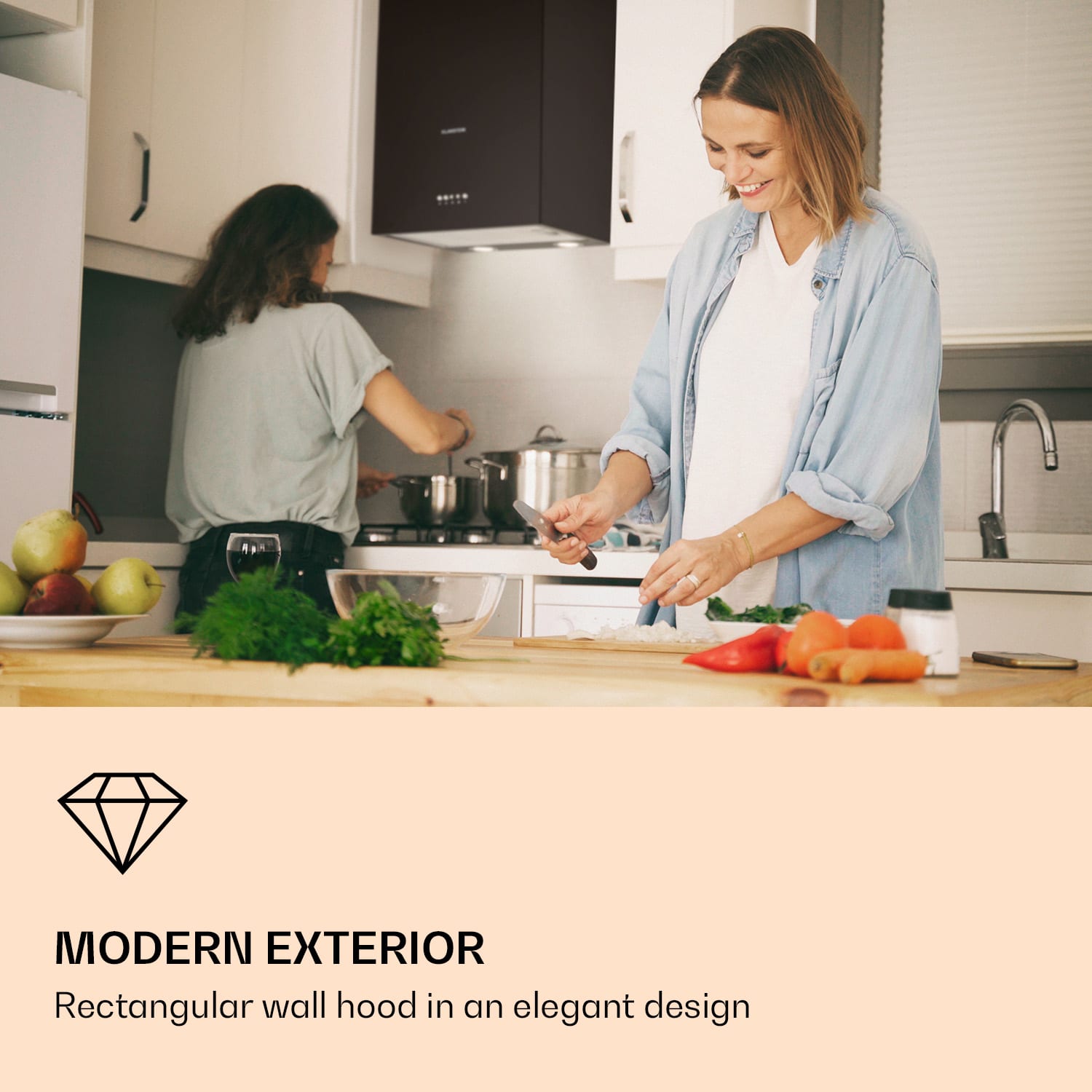 Klarstein Monumenta, digestor, 40 cm, nástenný, 559m³/h, LED, B, biely – Obrázok 2