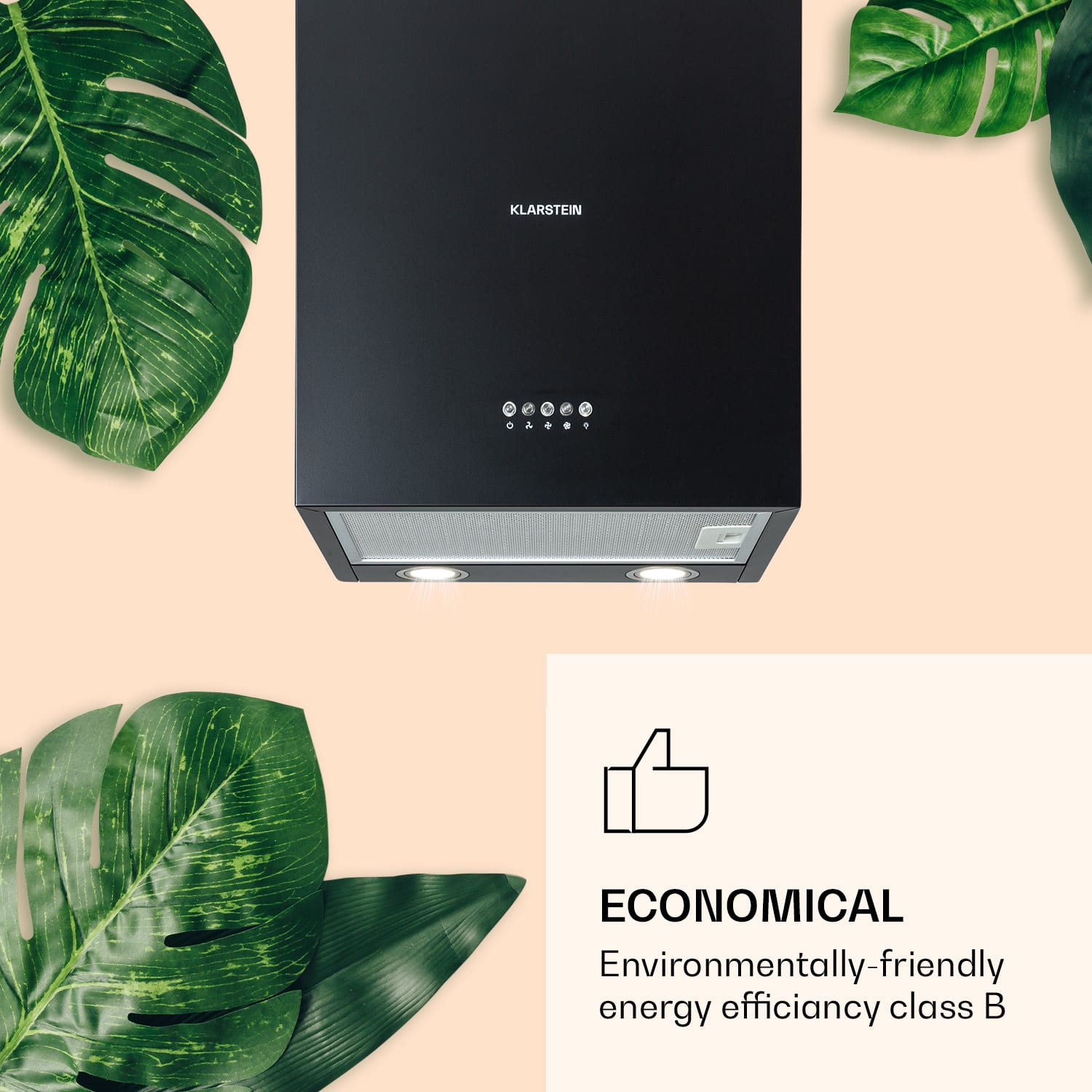 Klarstein Monumenta, digestor, 40 cm, nástenný, 559m³/h, LED, B, biely – Obrázok 4