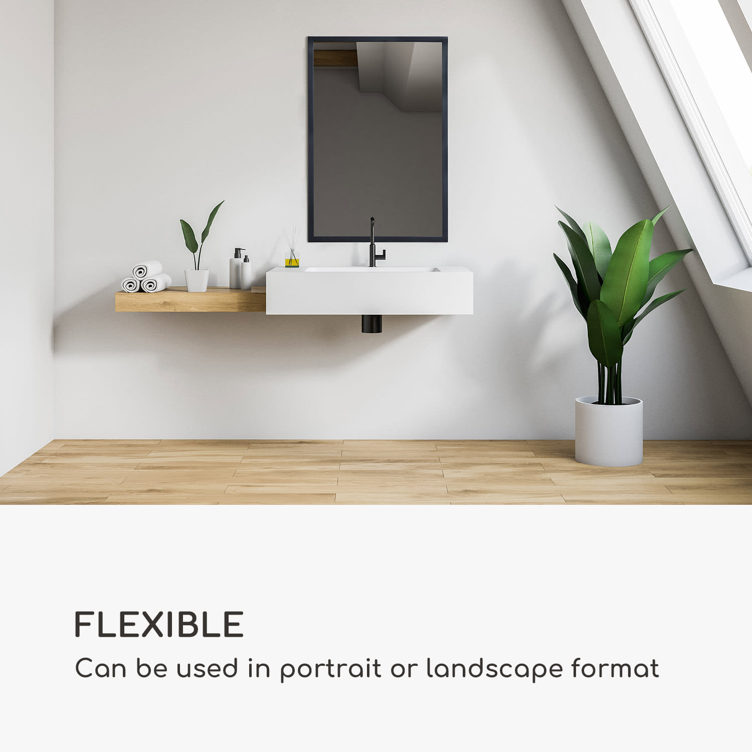 Casa Chic Arsenal, nástenné zrkadlo, pravé drevo, obdĺžnikové 90 x 60 cm – Obrázok 2