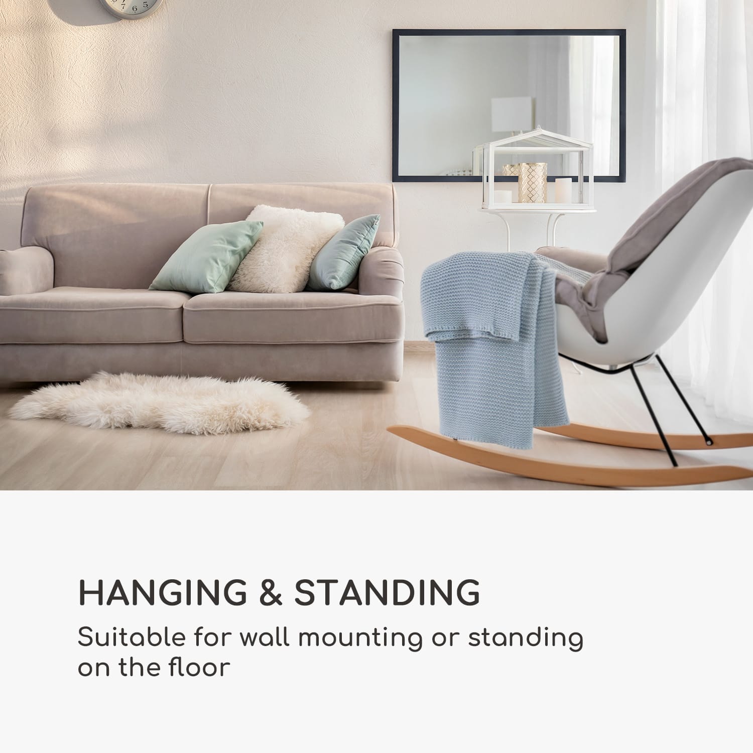 Casa Chic Arsenal, nástenné zrkadlo, pravé drevo, obdĺžnikové 90 x 60 cm – Obrázok 3