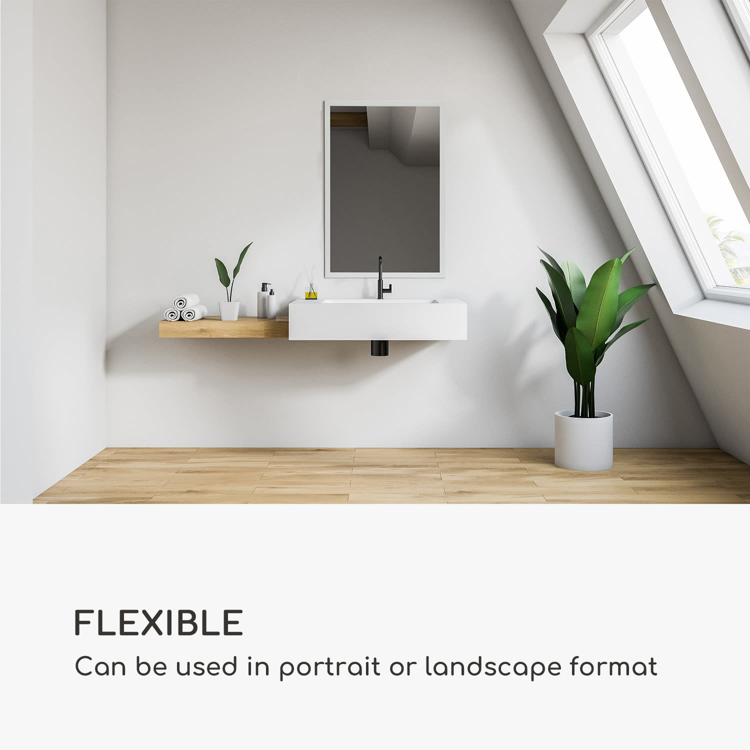 Casa Chic Arsenal, nástenné zrkadlo, pravé drevo, obdĺžnikové 90 x 60 cm – Obrázok 2