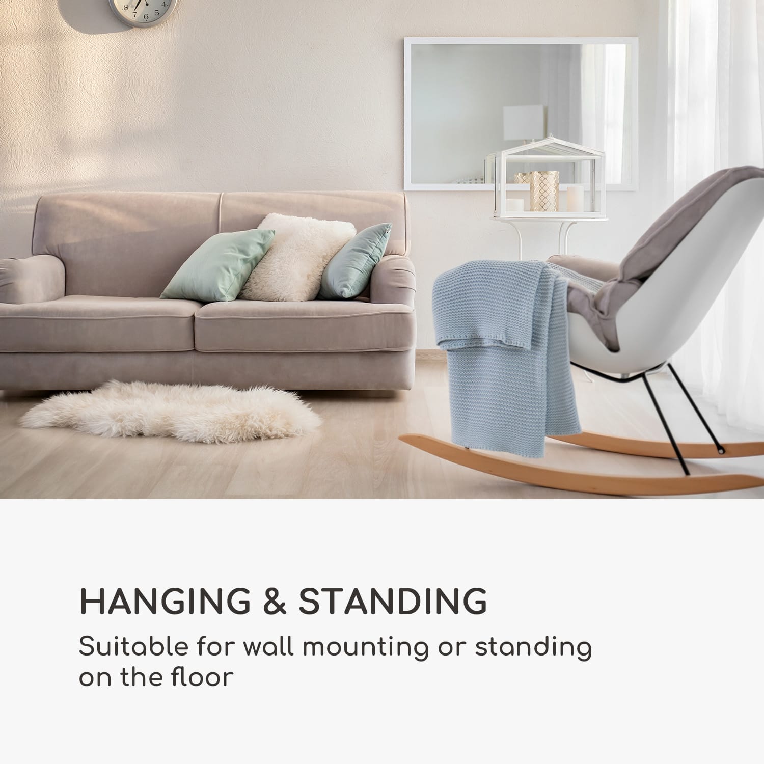 Casa Chic Arsenal, nástenné zrkadlo, pravé drevo, obdĺžnikové 90 x 60 cm – Obrázok 3