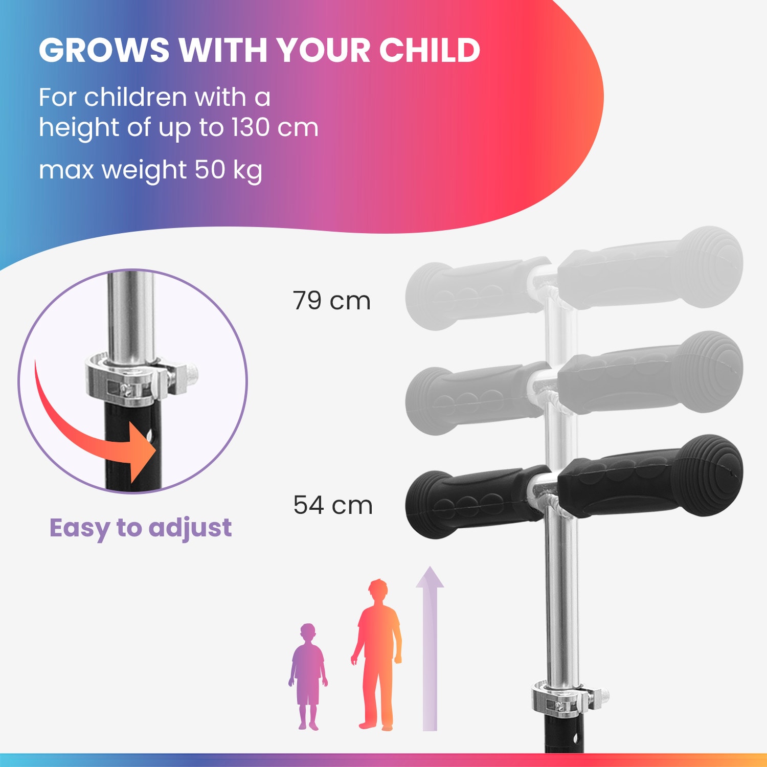 Fun pro ONE detská kolobežka 3-6 rokov LED kolieska skladacia do 50 kg nastaviteľná výška – Obrázok 4