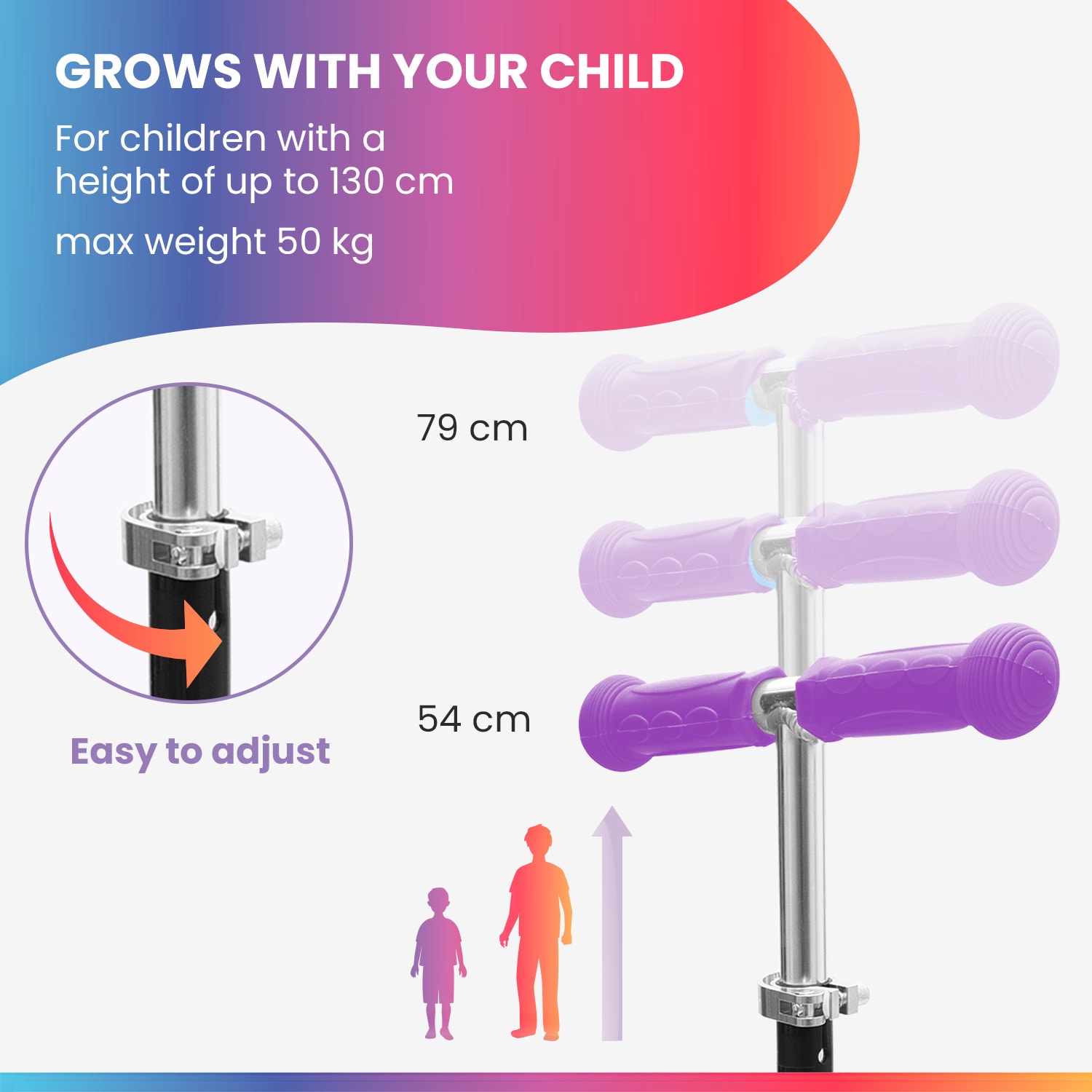 Fun pro ONE detská kolobežka 3-6 rokov LED kolieska skladacia do 50 kg nastaviteľná výška – Obrázok 4