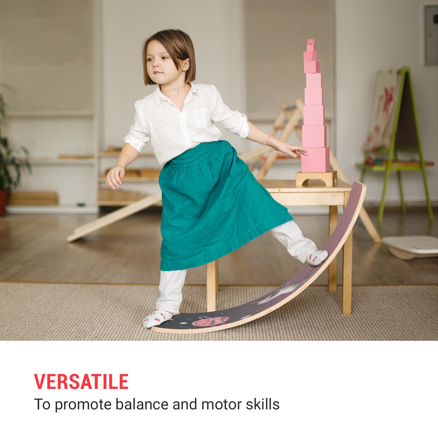 BoarderKING Balance Board Kids, protišmykový plstený poťah, od 3 rokov – Obrázok 3