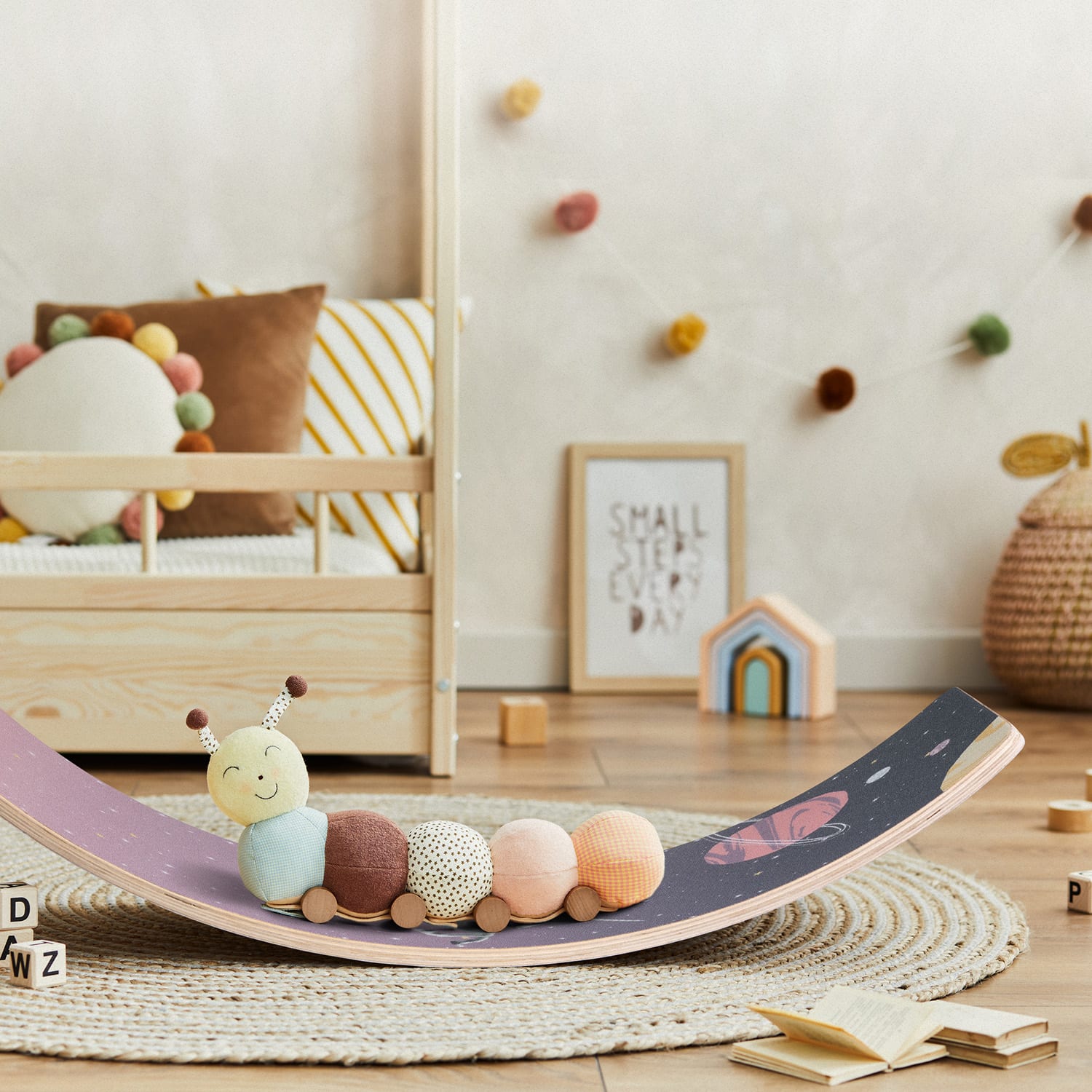 BoarderKING Balance Board Kids, protišmykový plstený poťah, od 3 rokov – Obrázok 2