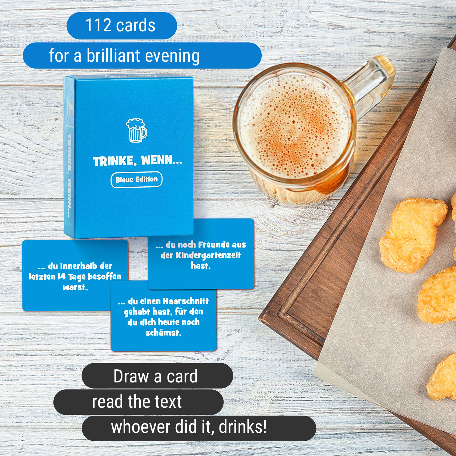 Spielehelden Trinke wenn... Blaue Edition Hra na pitie 100+ otázok Počet hráčov: 2+ Vek: od 18 – Obrázok 3