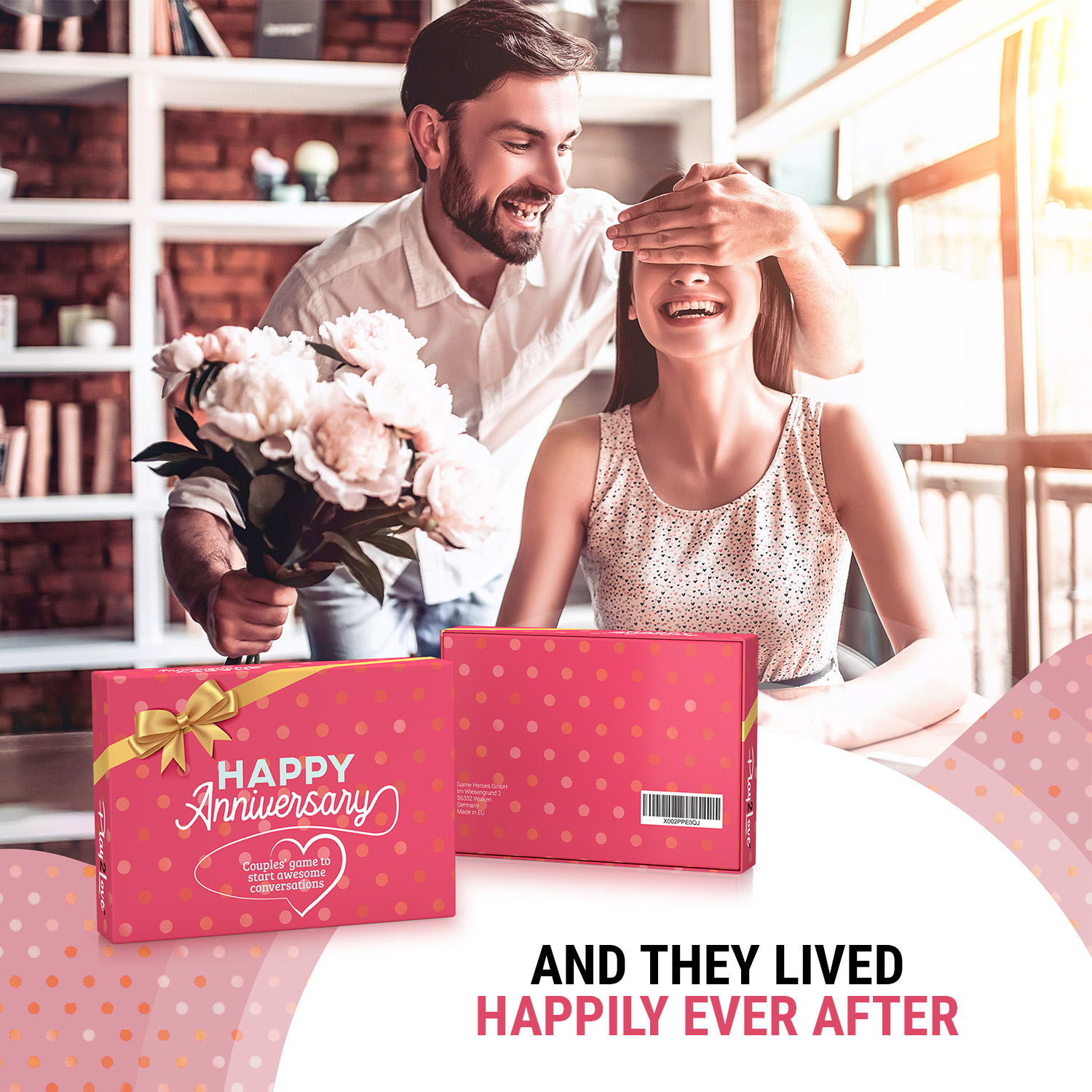 Spielehelden Šťastné výročie Kartová hra pre páry 110 otázok darčeková krabička v anglickom jazyku – Obrázok 2