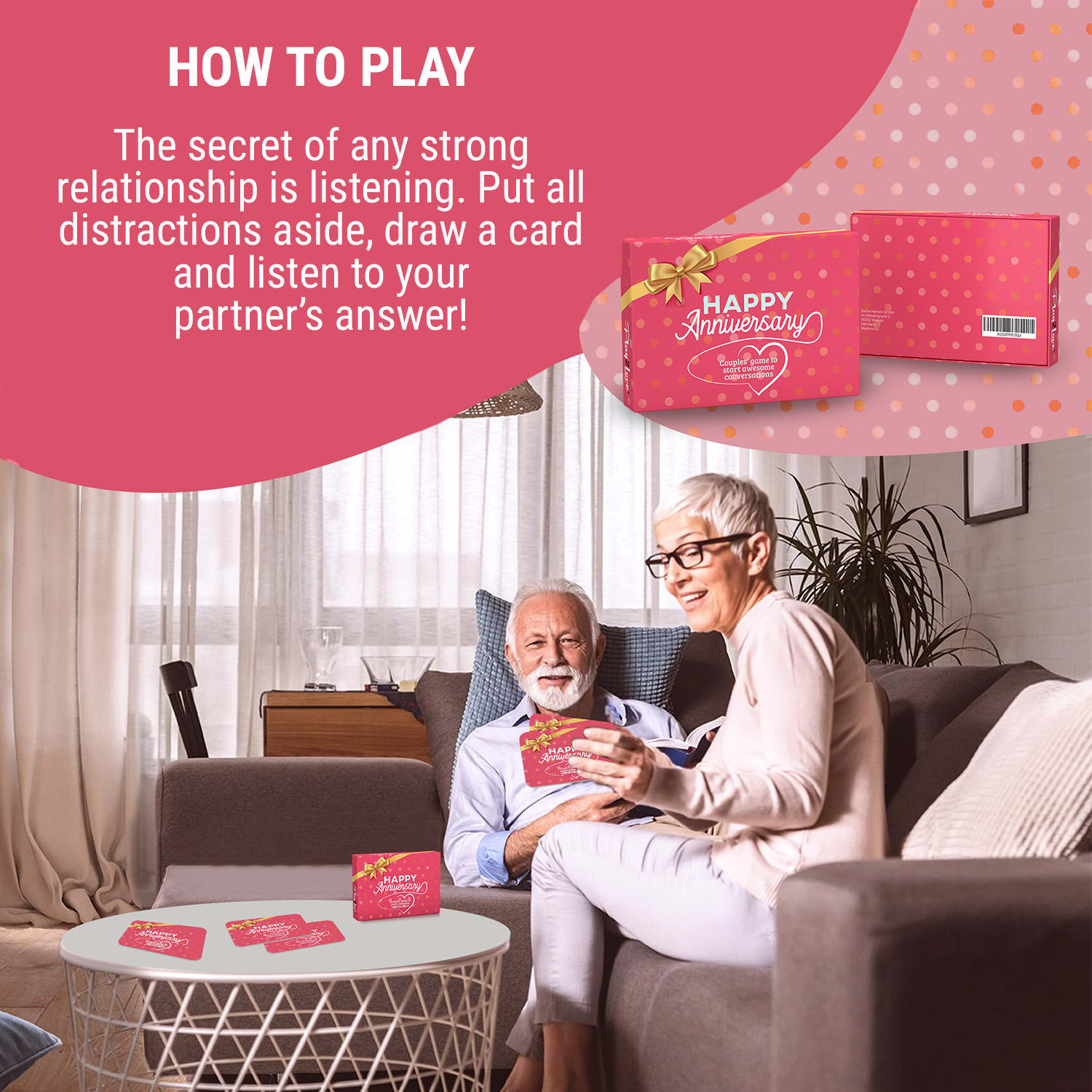 Spielehelden Šťastné výročie Kartová hra pre páry 110 otázok darčeková krabička v anglickom jazyku – Obrázok 4