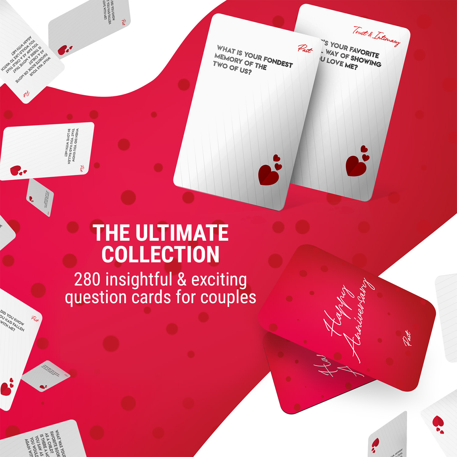 Spielehelden Happy Anniversary, Kartová hra pre páry, 280 otázok, Darčeková krabička v anglickom jazyku – Obrázok 3