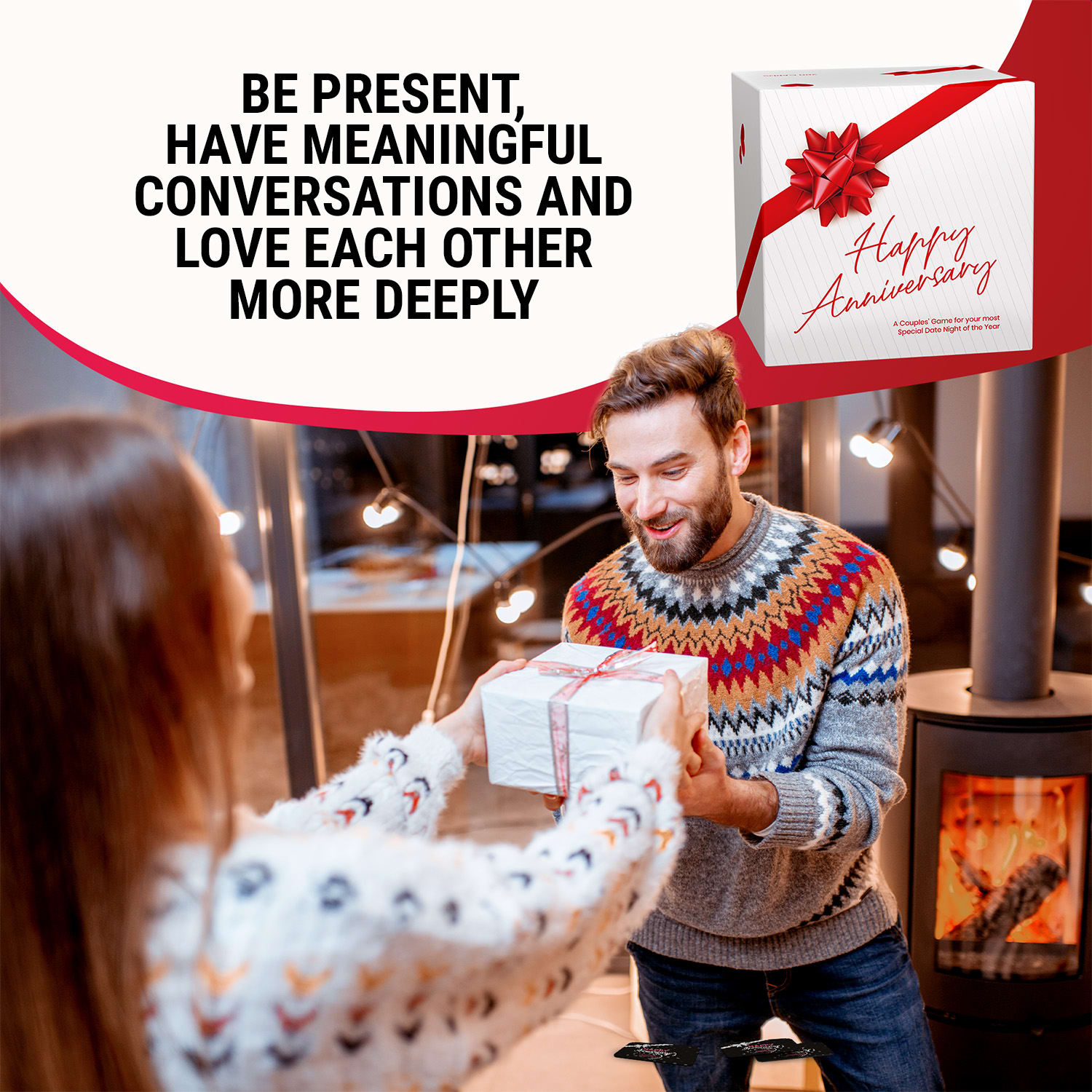 Spielehelden Happy Anniversary, Kartová hra pre páry, 280 otázok, Darčeková krabička v anglickom jazyku – Obrázok 4