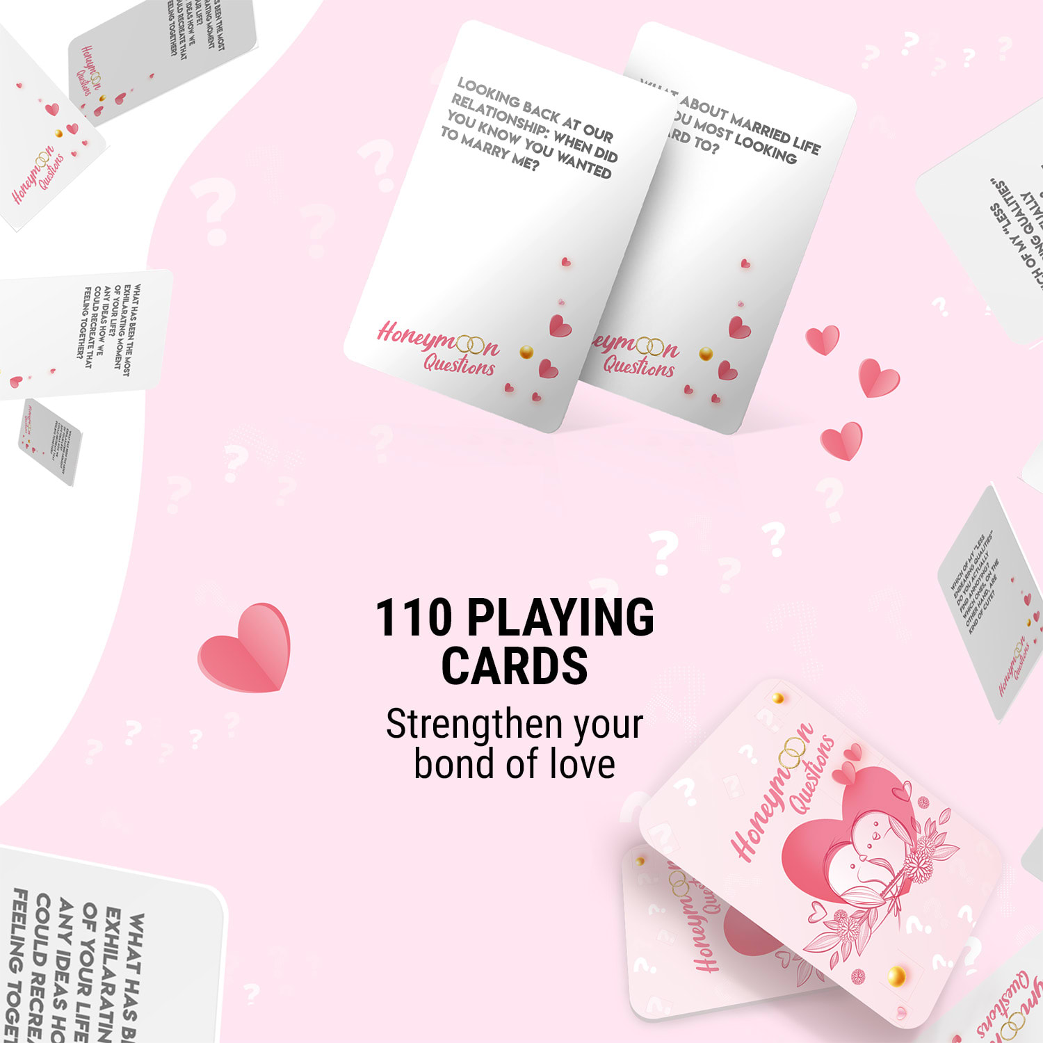 Spielehelden Honeymoon Questions, Kartová hra, Viac ako 100 otázok, Darčeková krabička v anglickom jazyku – Obrázok 3