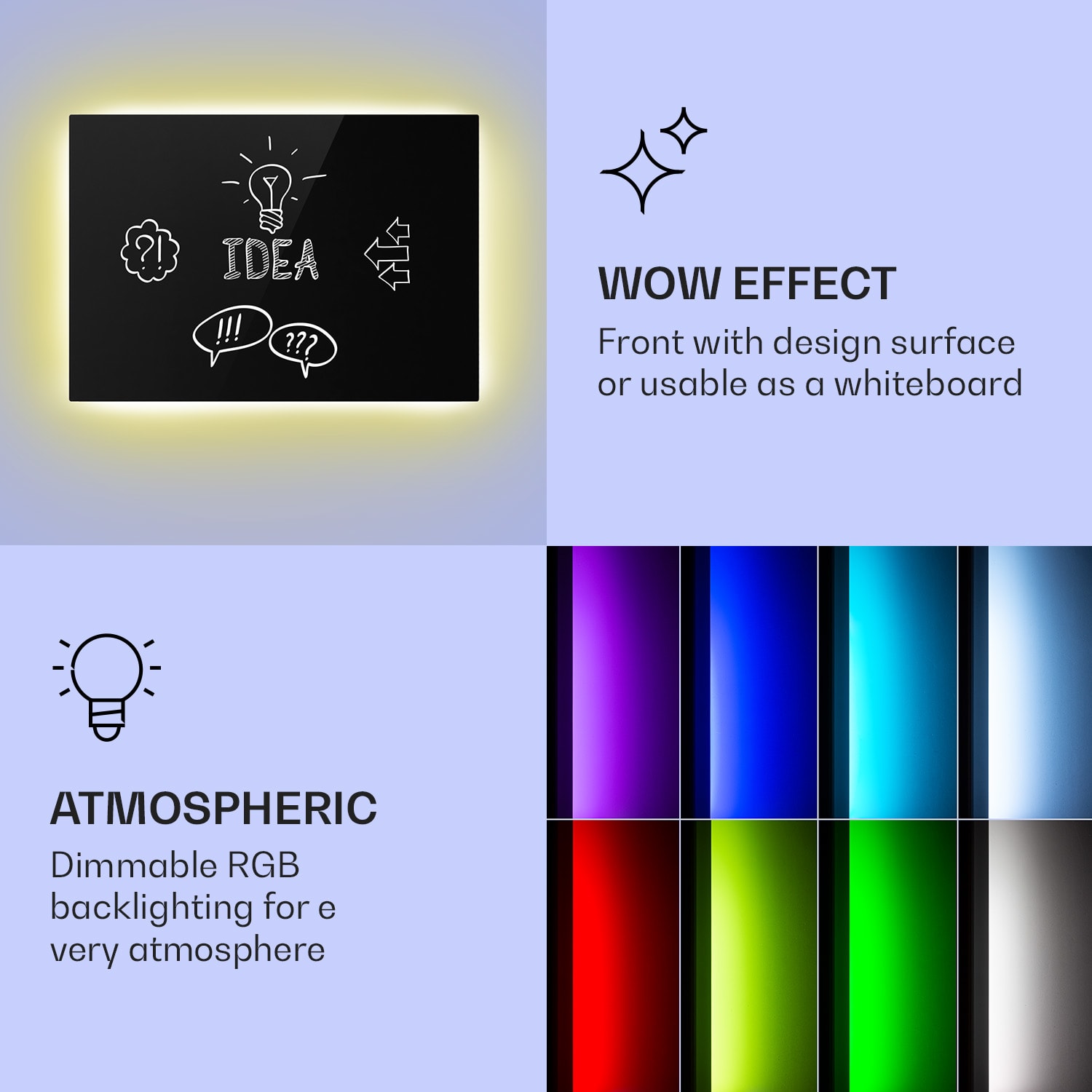 Klarstein Mojave 750 smart, infračervený ohrievač 2 v 1, konvektor, 85 x 60 cm, 750 W, RGB osvetlenie – Obrázok 3