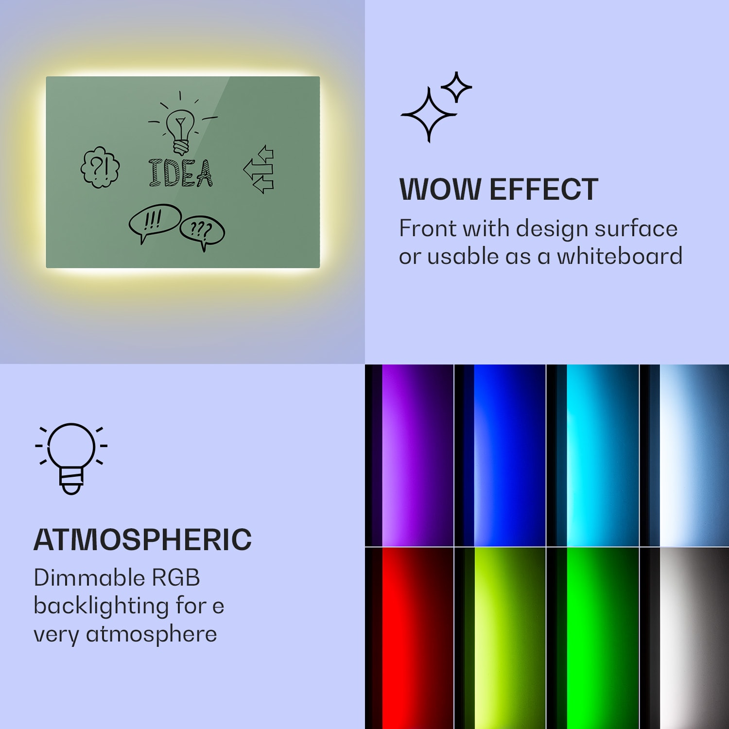 Klarstein Mojave 750 smart, infračervený ohrievač 2 v 1, konvektor, 85 x 60 cm, 750 W, RGB osvetlenie – Obrázok 3