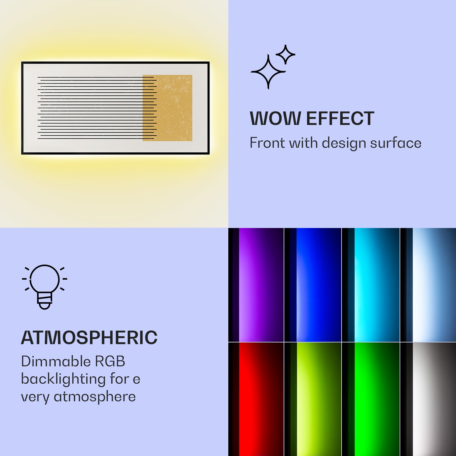 Klarstein Mojave 1000 smart, infračervený ohrievač 2 v 1, konvektor, 120 x 60 cm, 1000 W, RGB osvetlenie – Obrázok 3