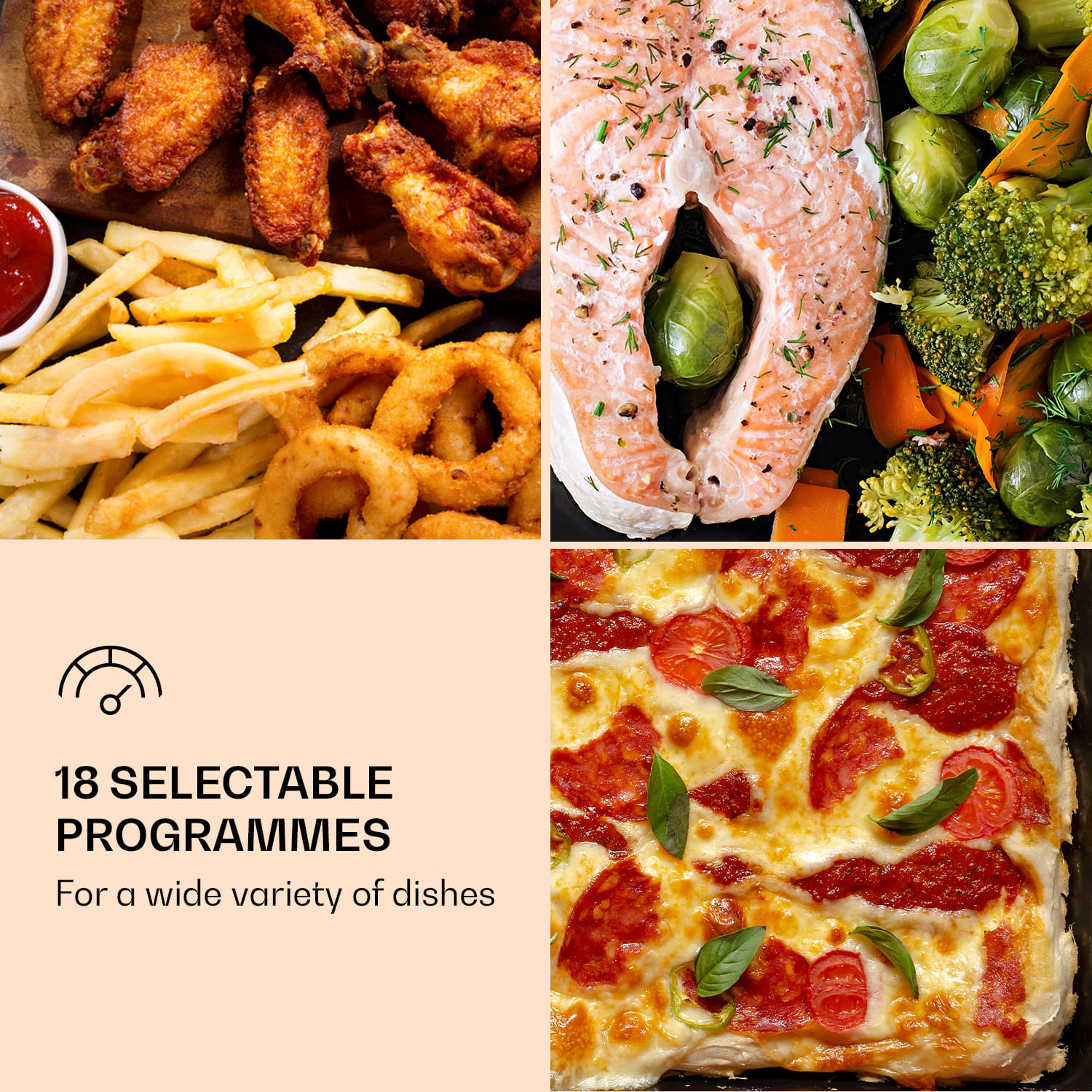 Klarstein Vigor Air, teplovzdušná fritéza, 1800 W, 30 l, 18 programov, horný a dolný ohrev – Obrázok 4