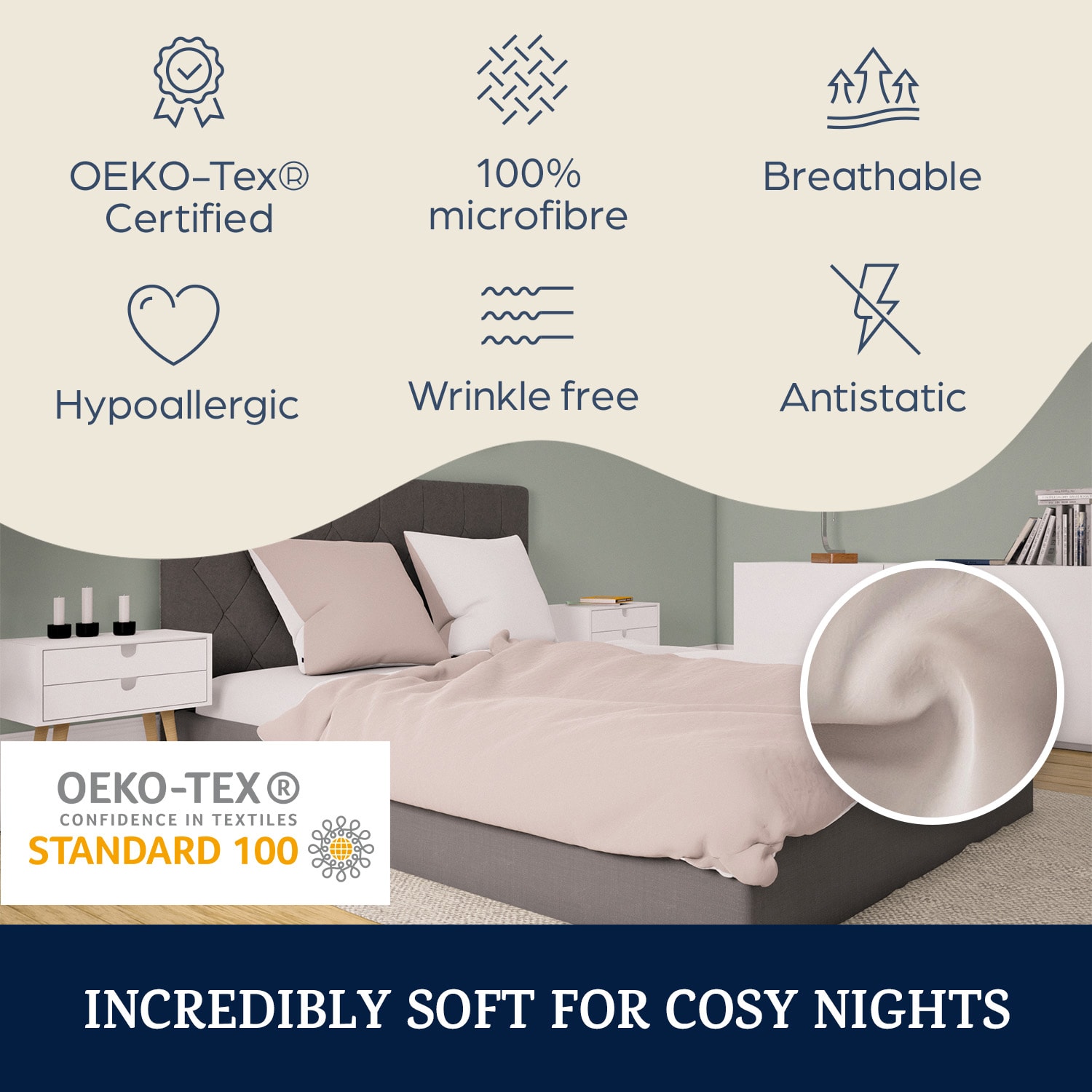 Sleepwise Soft Wonder Edition, posteľná bielizeň, 200x200 cm, mikrovlákno – Obrázok 2