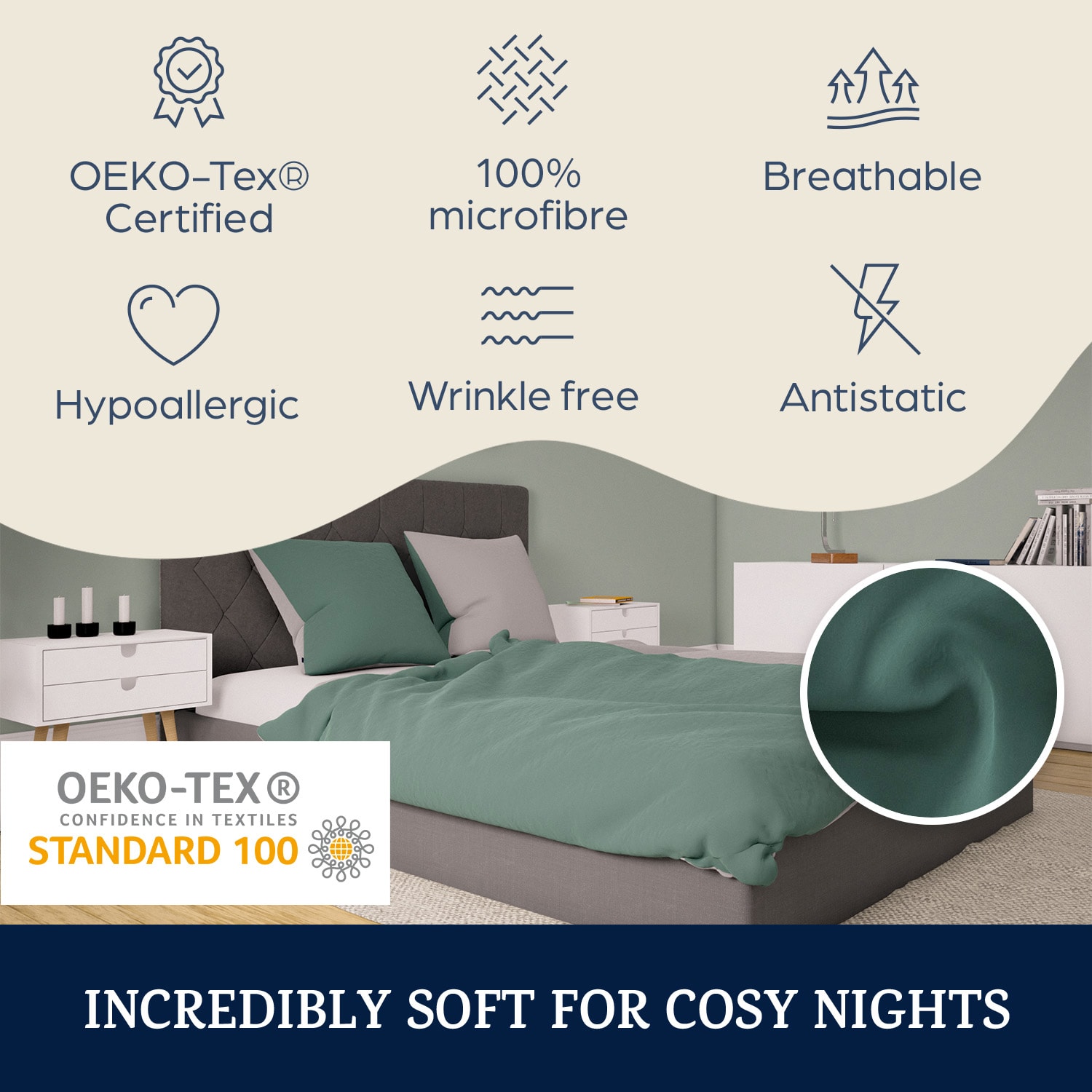 Sleepwise Soft Wonder Edition, posteľná bielizeň, 200x200 cm, mikrovlákno – Obrázok 2