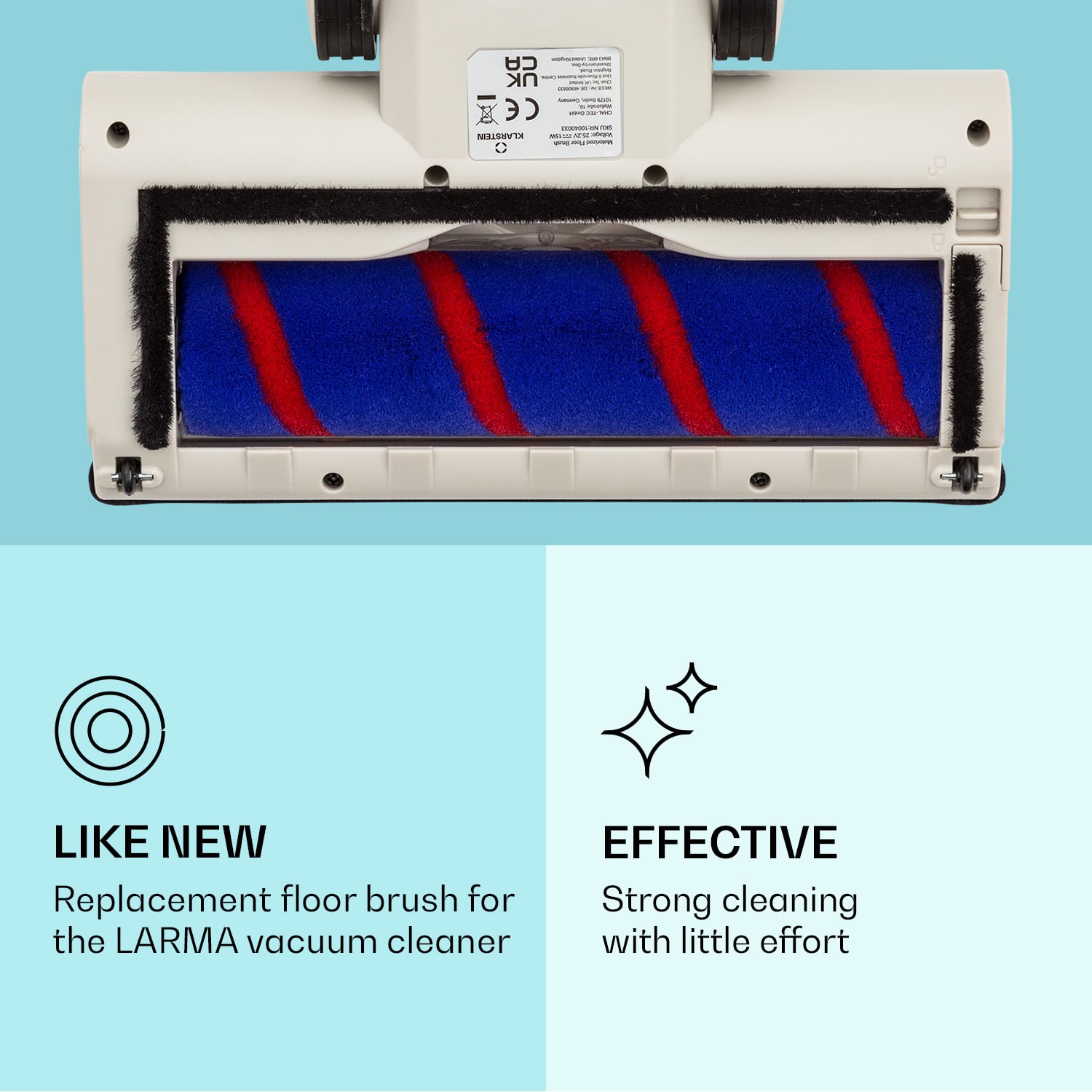 Klarstein LARMA, vysávač, náhradná podlahová kefa, kefa na prach, na tvrdé podlahy – Obrázok 2