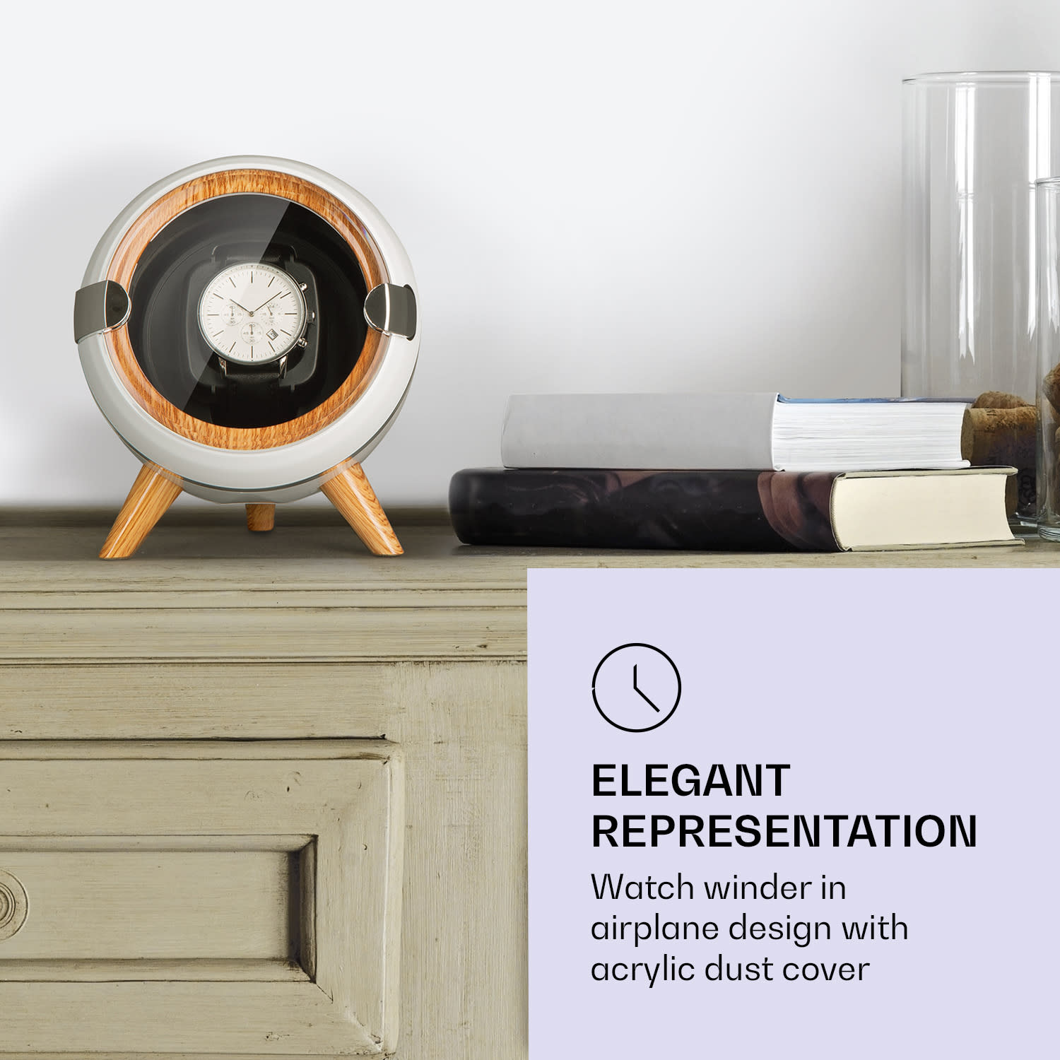 Klarstein Sindelfingen, naťahovač na hodinky, chod vľavo-vpravo, 1 hodinky – Obrázok 2