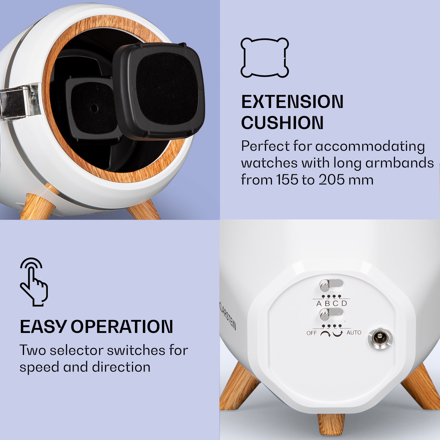 Klarstein Sindelfingen, naťahovač na hodinky, chod vľavo-vpravo, 1 hodinky – Obrázok 4