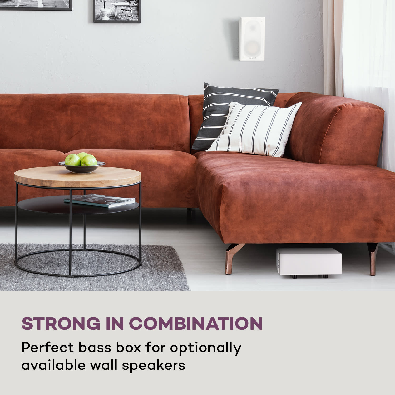 Auna Line 501 Slim, subwoofer, bass reflex, aktívny, 80 W RMS, 50 - 100 Hz, 4 Ohm – Obrázok 3