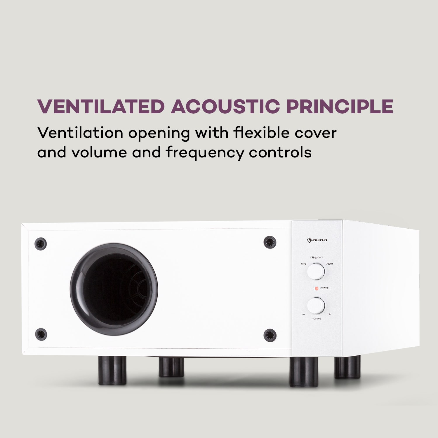 Auna Line 501 Slim, subwoofer, bass reflex, aktívny, 80 W RMS, 50 - 100 Hz, 4 Ohm – Obrázok 5