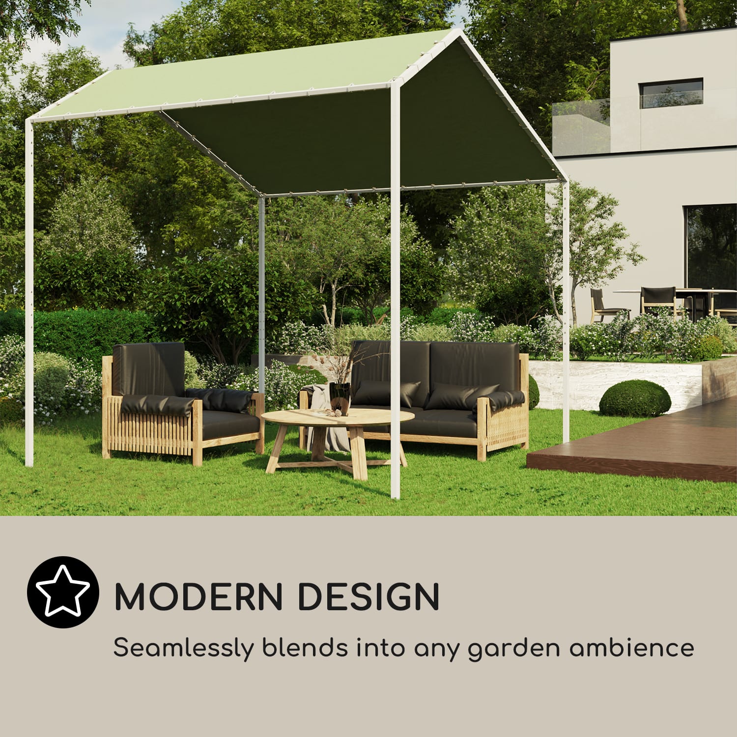 Blumfeldt La Rochelle Gazebo, šikmá pergola, hliníkový rám, UV 50+, polyesterová tkanina – Obrázok 5