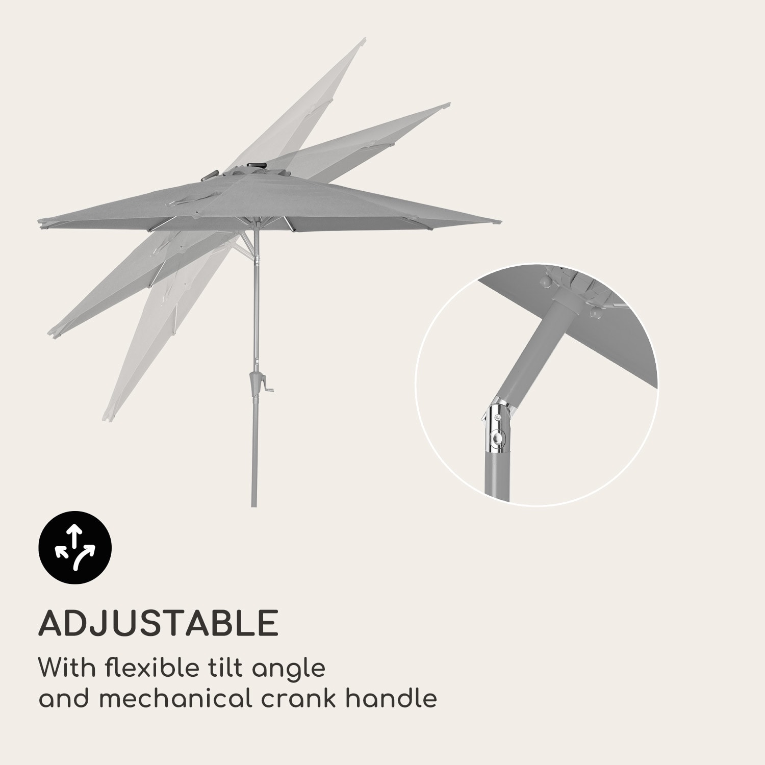 Blumfeldt Calais, slnečník, hliníkový rám, polyester, UV 50, LED svetlo – Obrázok 4