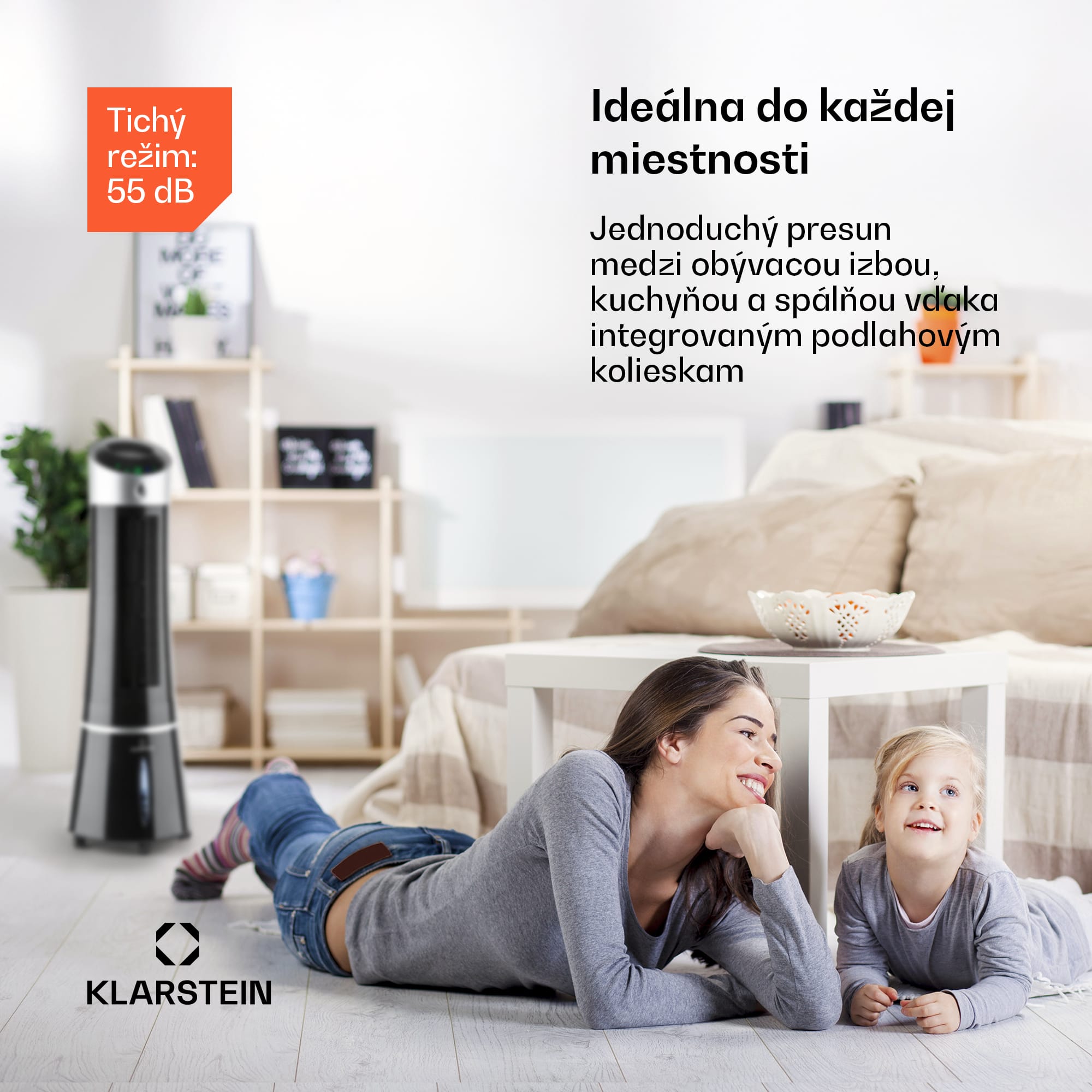 Klarstein Skyscraper Ice Smart, 4-v-1 ochladzovač vzduchu, ventilátor, 210m³/h, WiFi, diaľkové ovládanie – Obrázok 4