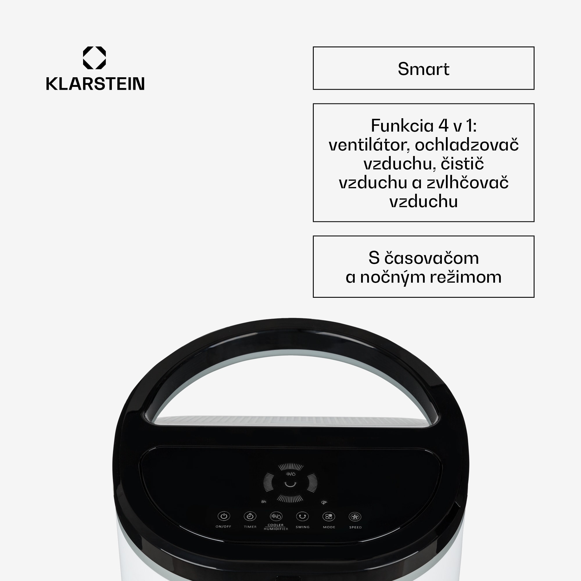 Klarstein IceWind Plus Smart, 4 v 1 ochladzovač vzduchu, ventilátor, zvlhčovač, čistička vzduchu, ovládanie aplikáciou – Obrázok 2