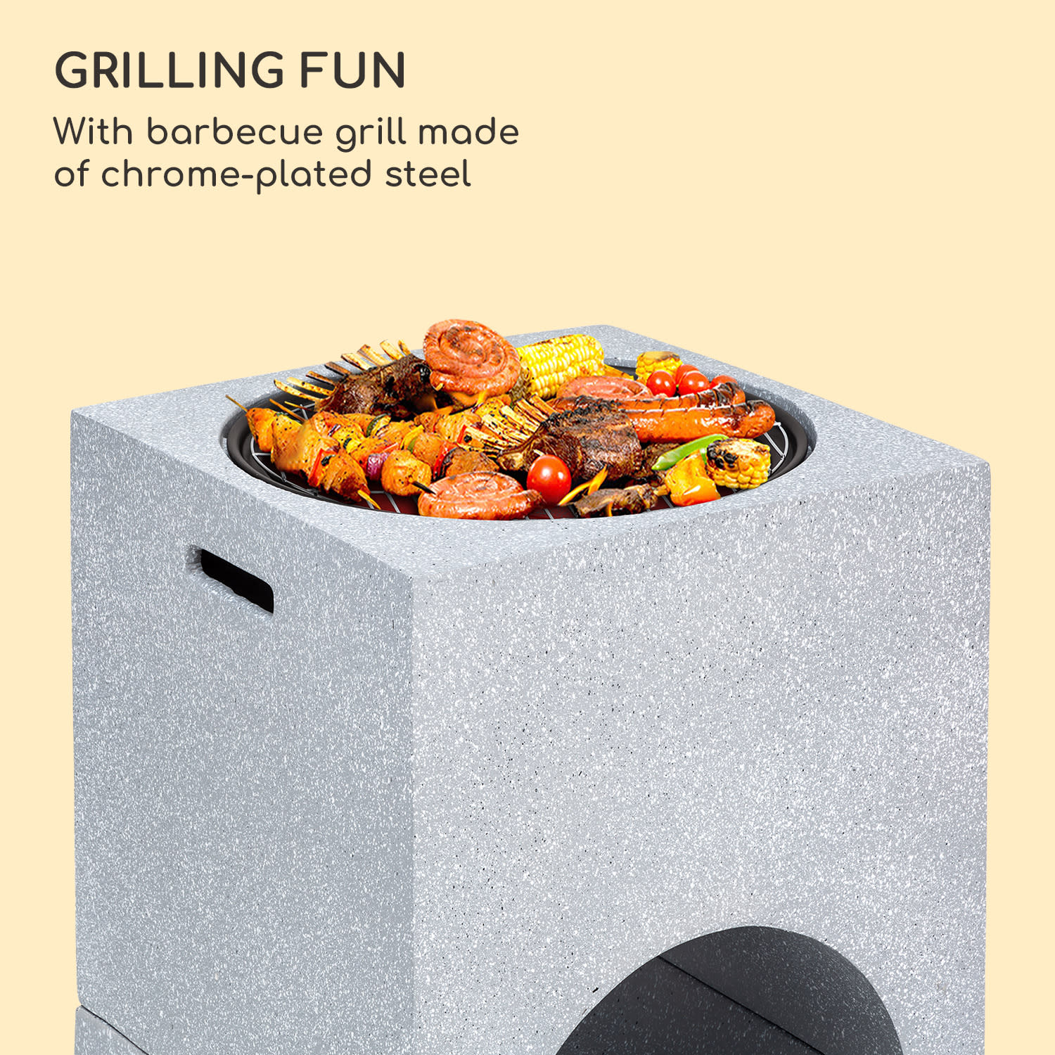 Blumfeldt Monolith, ohnisko s grilom, MgO a oceľový plášť, lapač iskier – Obrázok 3