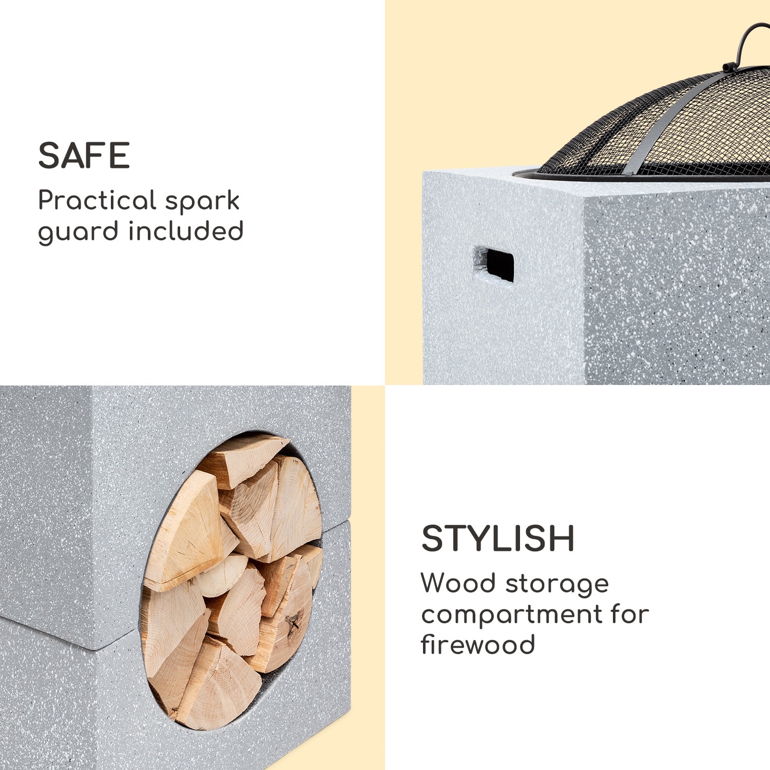 Blumfeldt Monolith, ohnisko s grilom, MgO a oceľový plášť, lapač iskier – Obrázok 4