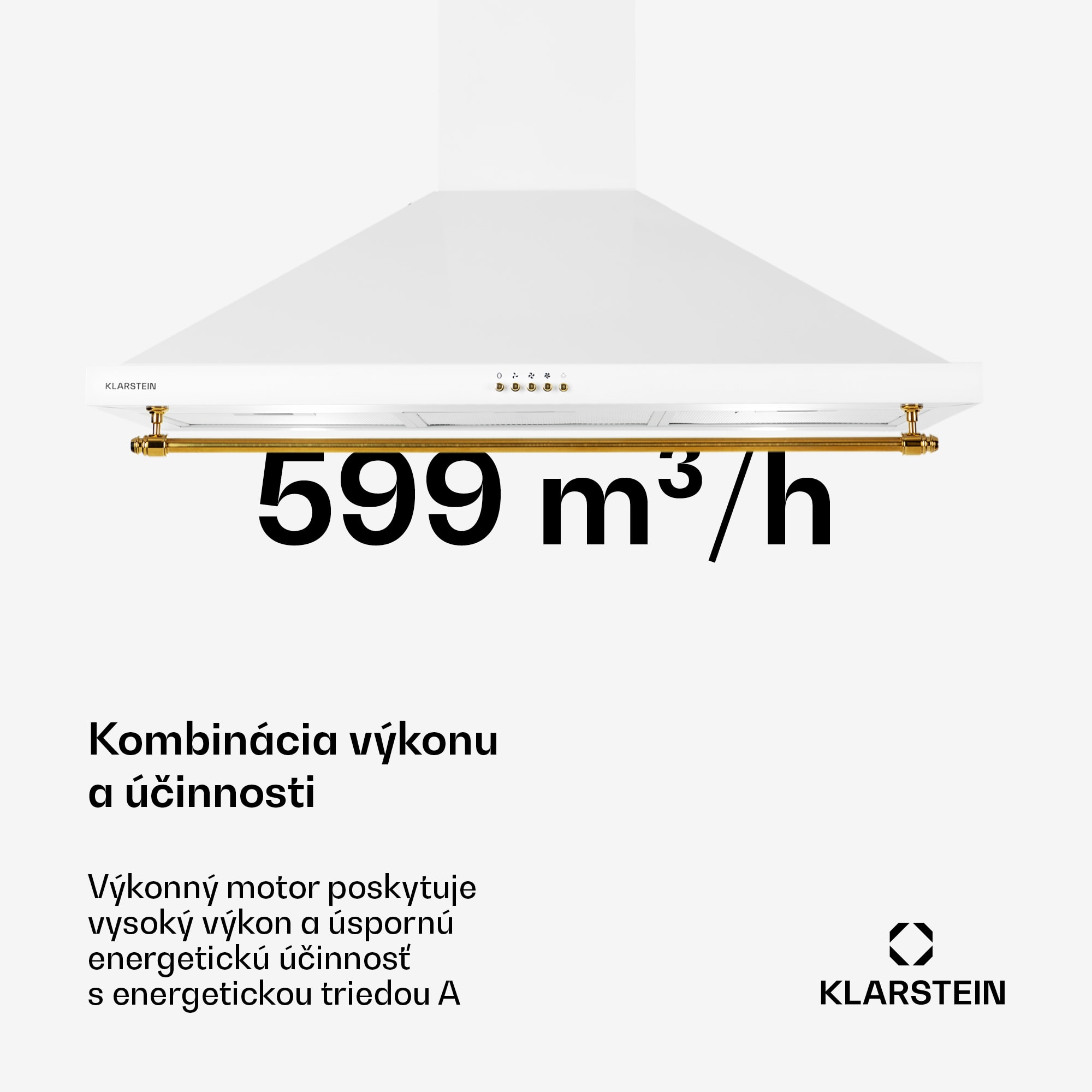 Klarstein Montblanc 90, digestor, 90 cm, nástenný, 610m³/h, LED, lišta, biely – Obrázok 4