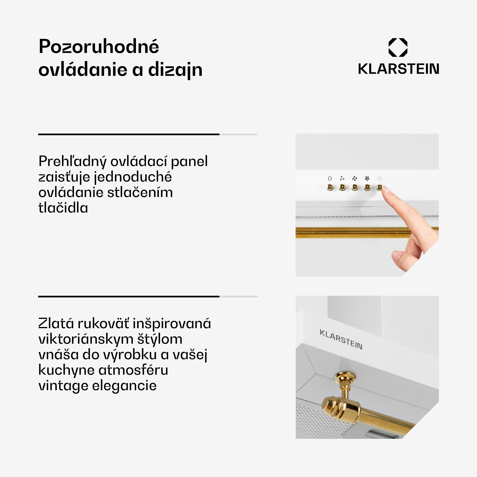 Klarstein Montblanc 90, digestor, 90 cm, nástenný, 610m³/h, LED, lišta, biely – Obrázok 5