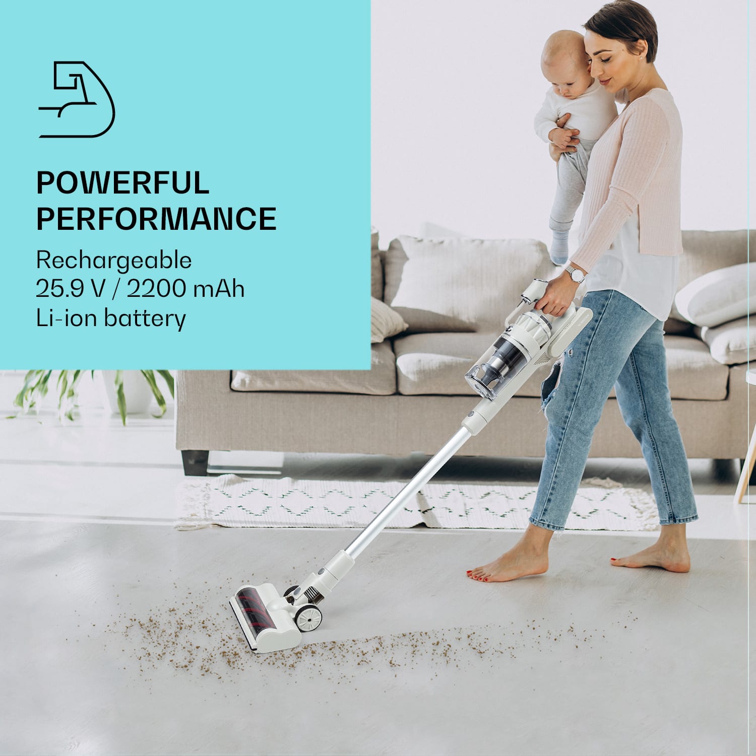 Klarstein LARMA, vysávač, náhradná batéria, 25,9V/2200 mAh – Obrázok 3