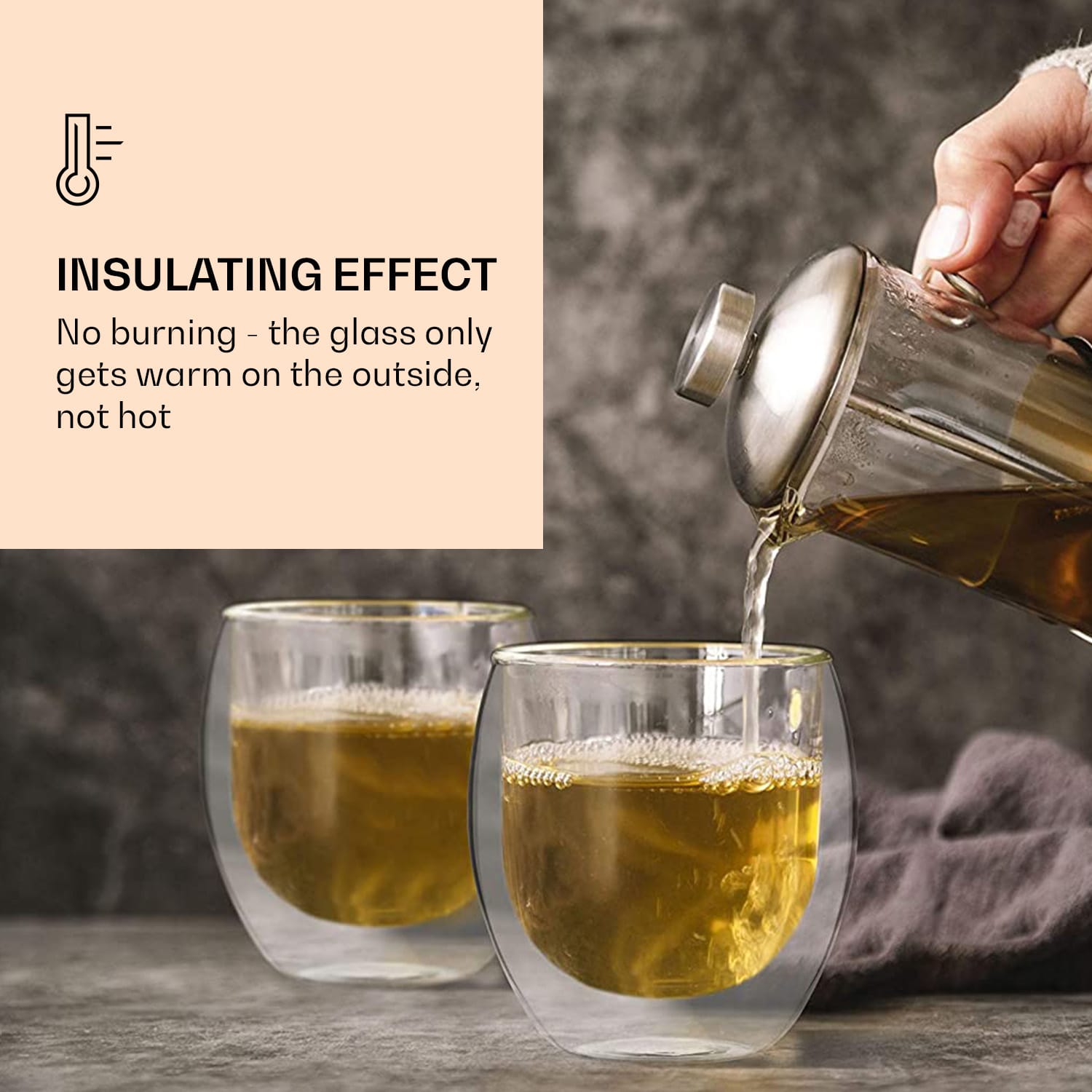 Feelino DUOS, dvojstenný pohár, 80 ml, vrátane lyžičky – Obrázok 2