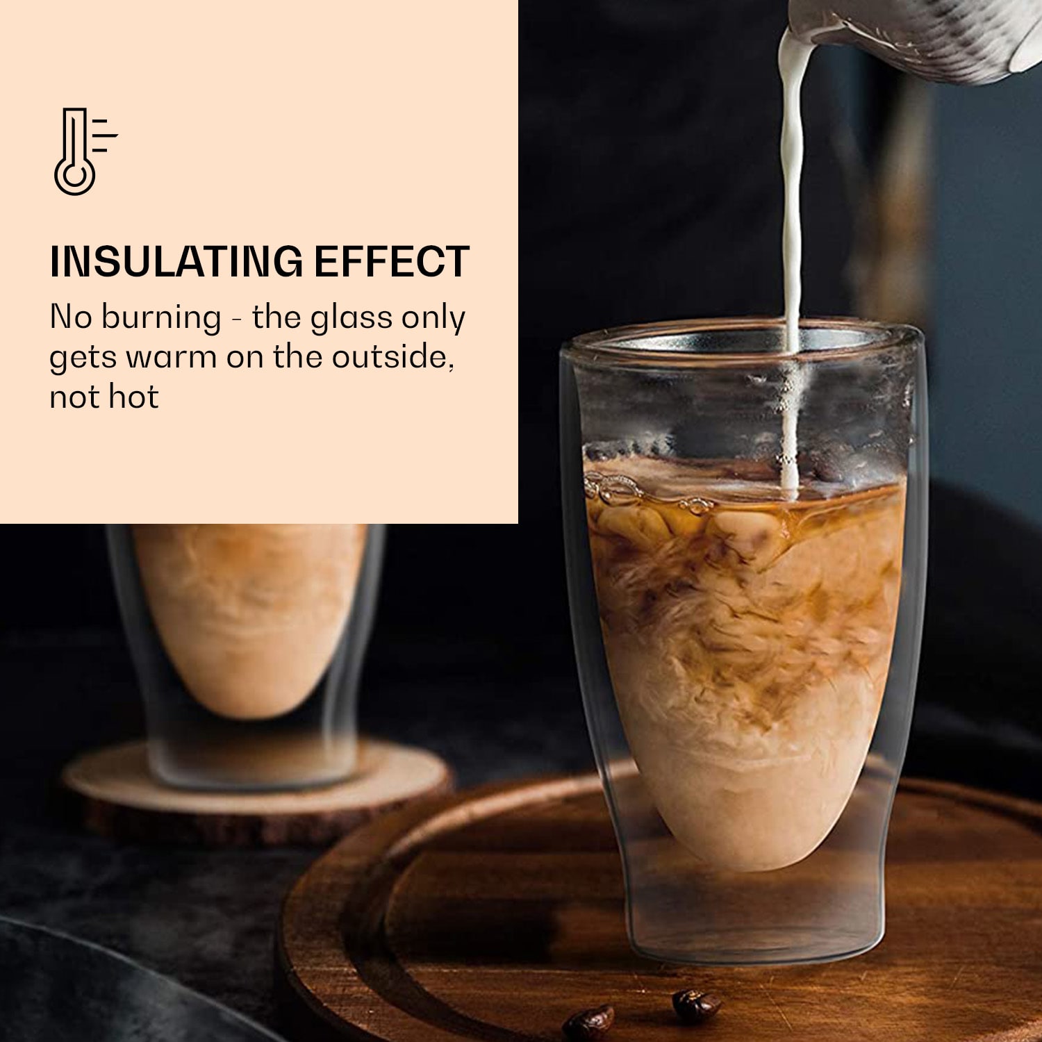 Feelino DUOS, dvojstenný pohár, 400 ml, vrátane lyžičky – Obrázok 2