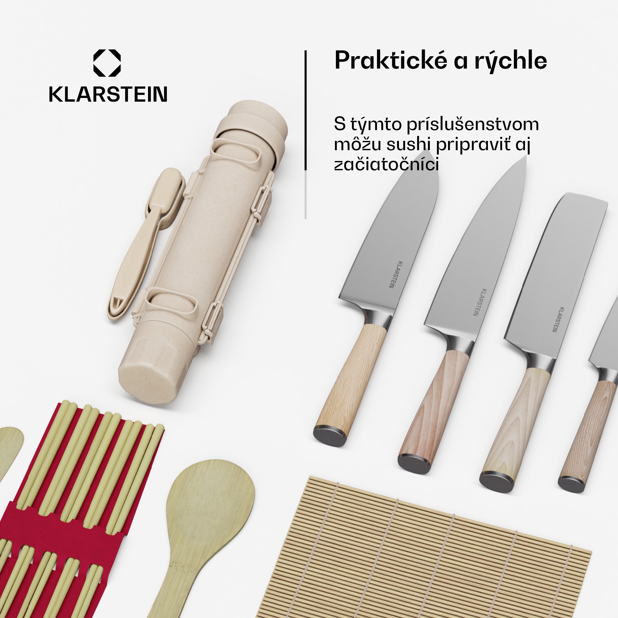 Klarstein Shibui súprava nožov na sushi, 15 dielov, 4 nože s praktickým príslušenstvom – Obrázok 5