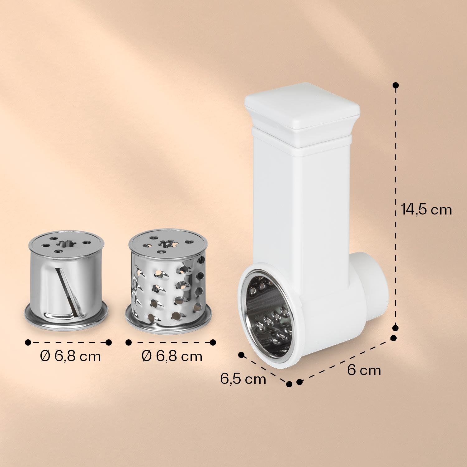 Klarstein Renata, nadstavce na strúhanie a šalát, príslušenstvo, hrubé, stredne hrubé, jemné – Obrázok 4