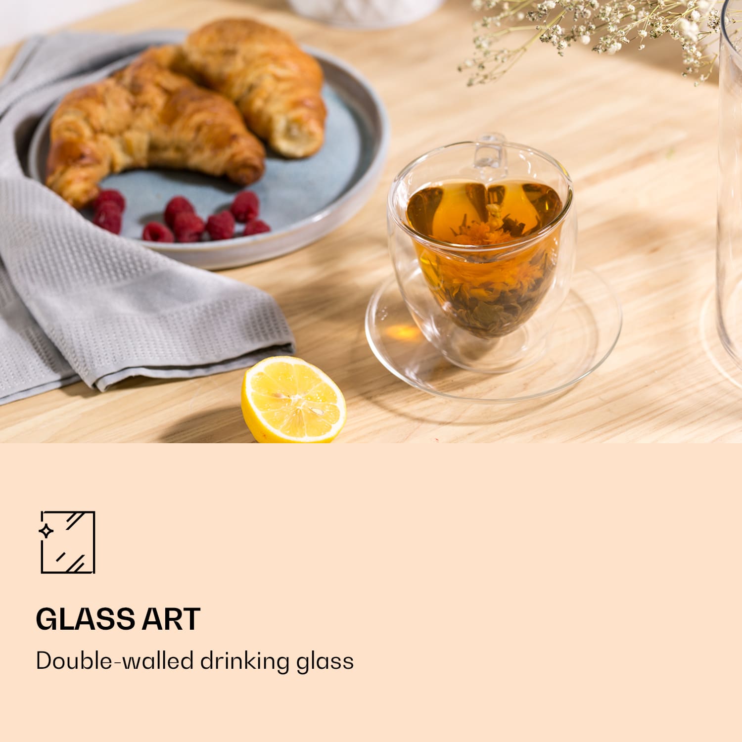 Feelino Pohár, 400 ml, Dvojstenný, Vysoko kvalitné borosilikátové sklo, Jedinečný – Obrázok 2