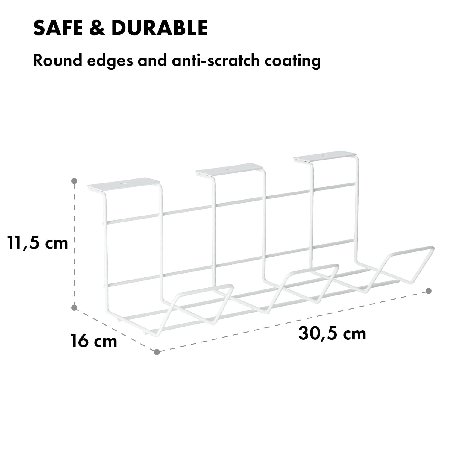 Scanfield Darwin, drôtený kôš, pre zásuvkové lišty, vrátane svoriek, na stolíky – Obrázok 4