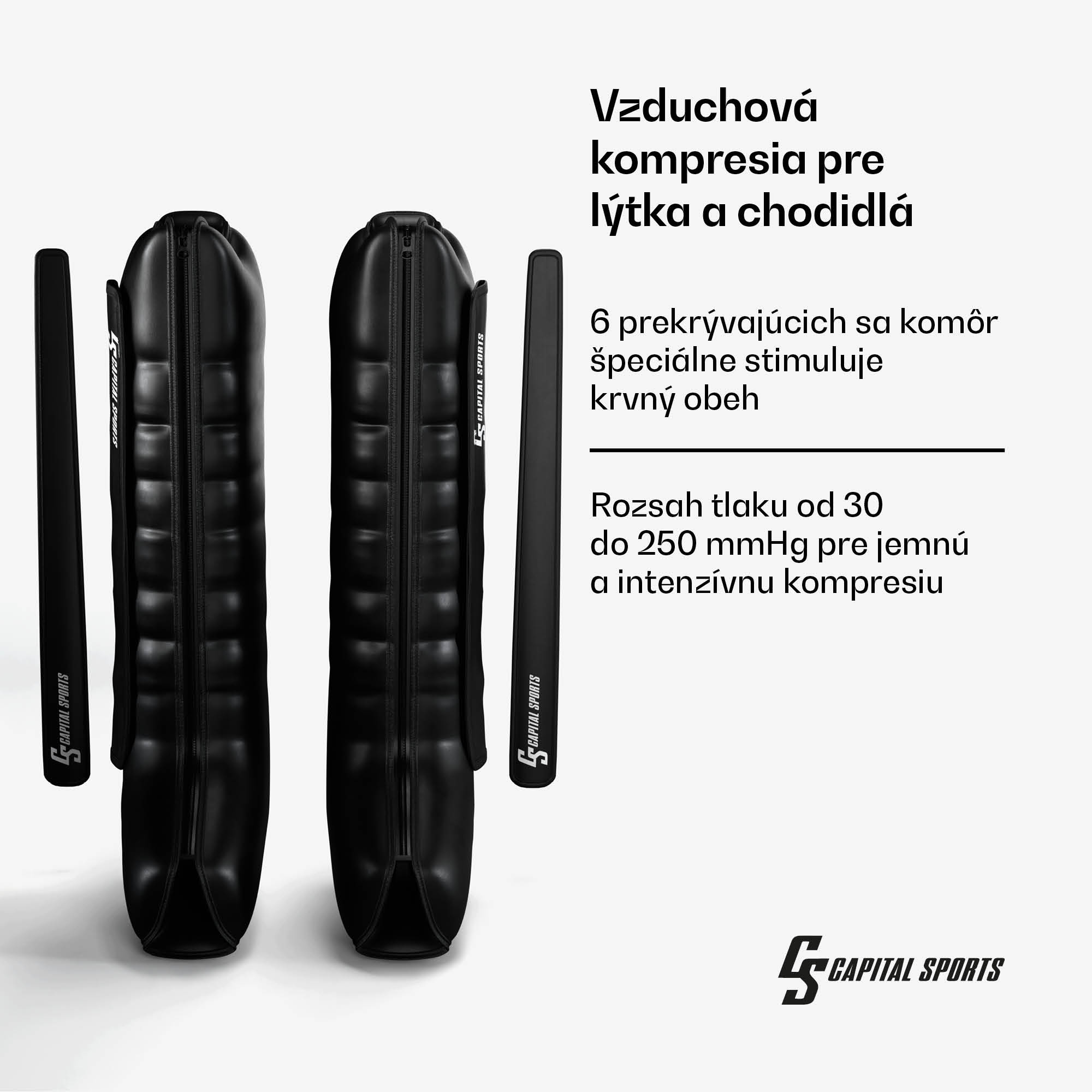 Capital Sports Hyper Cap vzduchový kompresný návlek, 6 oddielov, jemná až intenzívna kompresia, ca. 55 dB – Obrázok 2