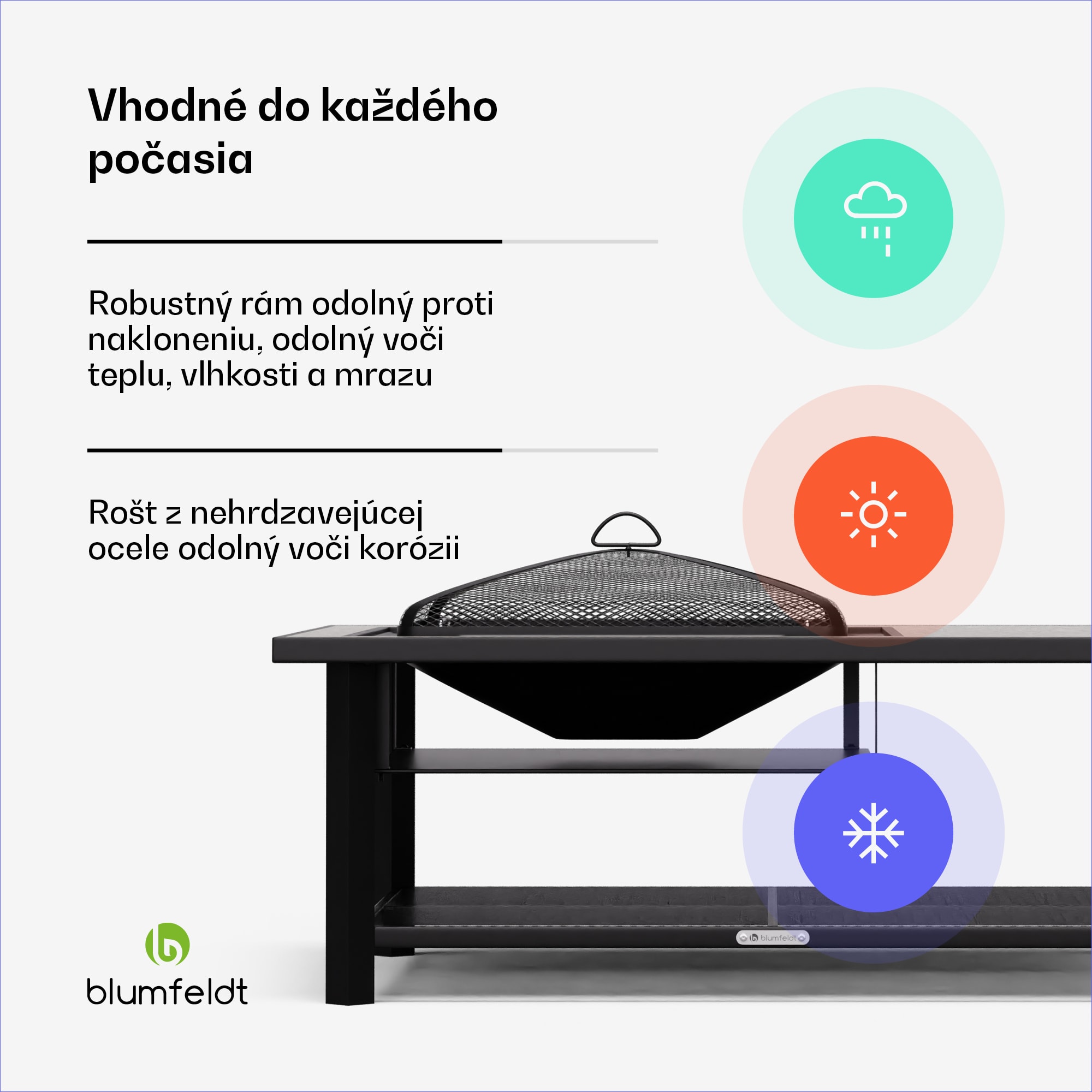 Blumfeldt Merano Avanzato L, ohnisko 3 v 1 s funkciou grilu, dá sa použiť ako stôl, 122 x 87 cm – Obrázok 5