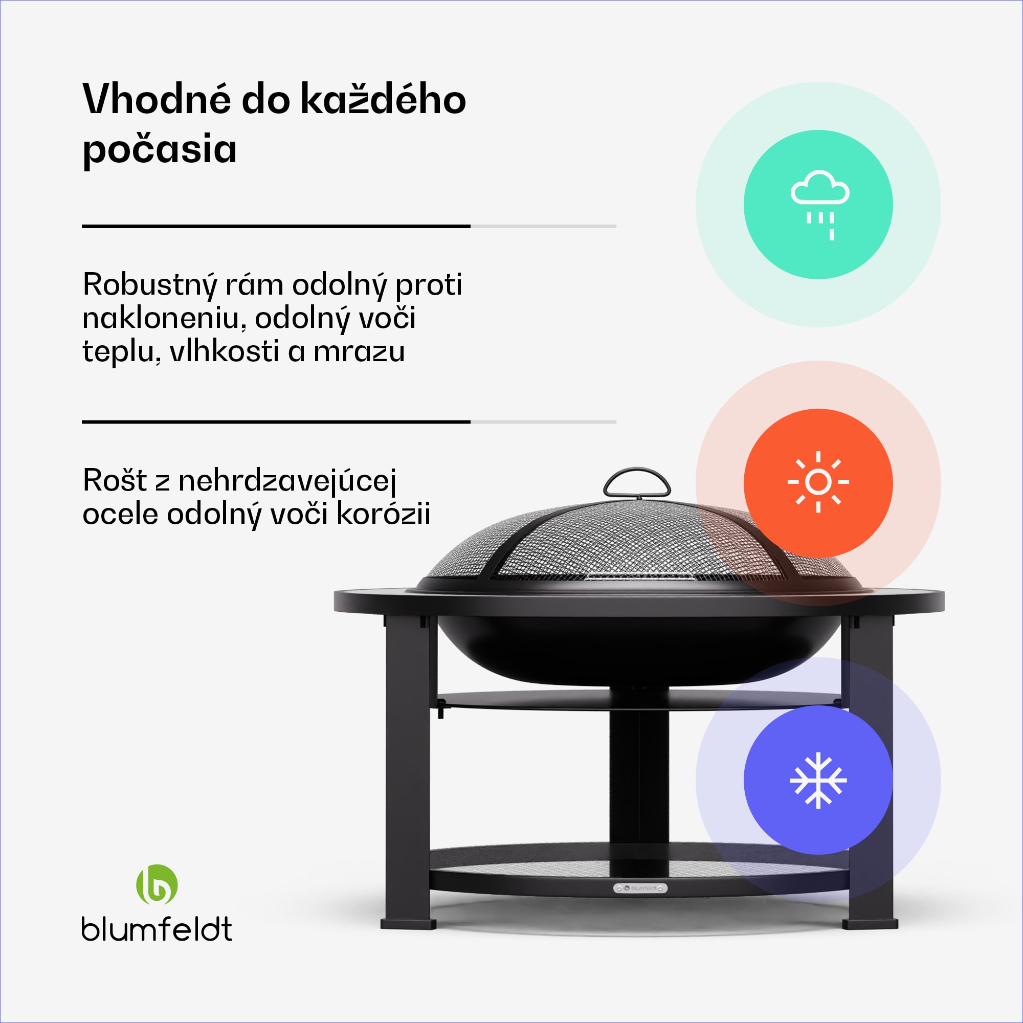 Blumfeldt Merano Circolo 3 v 1, ohnisko s funkciou grilu, dá sa použiť ako stôl, priemer 87 cm – Obrázok 5