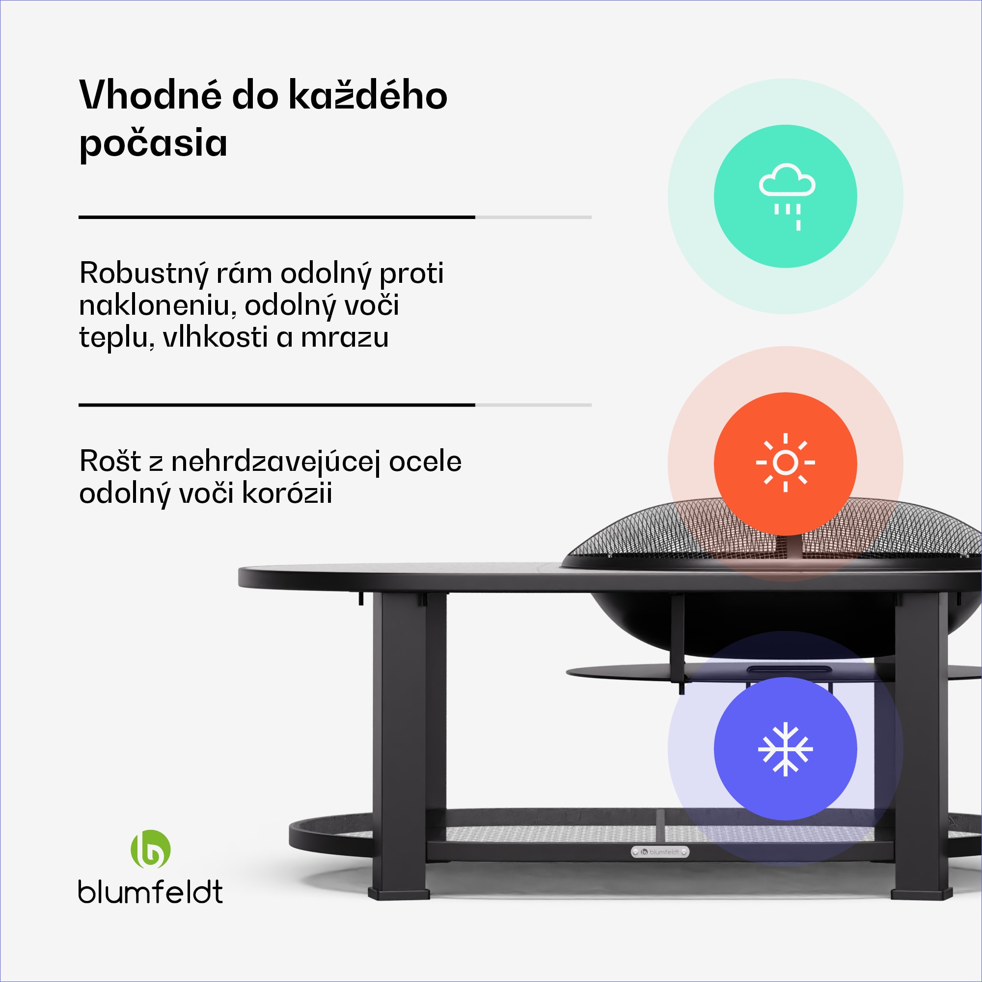 Blumfeldt Merano Circolo L, ohnisko 3 v 1, s funkciou grilu, dá sa použiť ako stôl, 122 x 87 cm – Obrázok 5